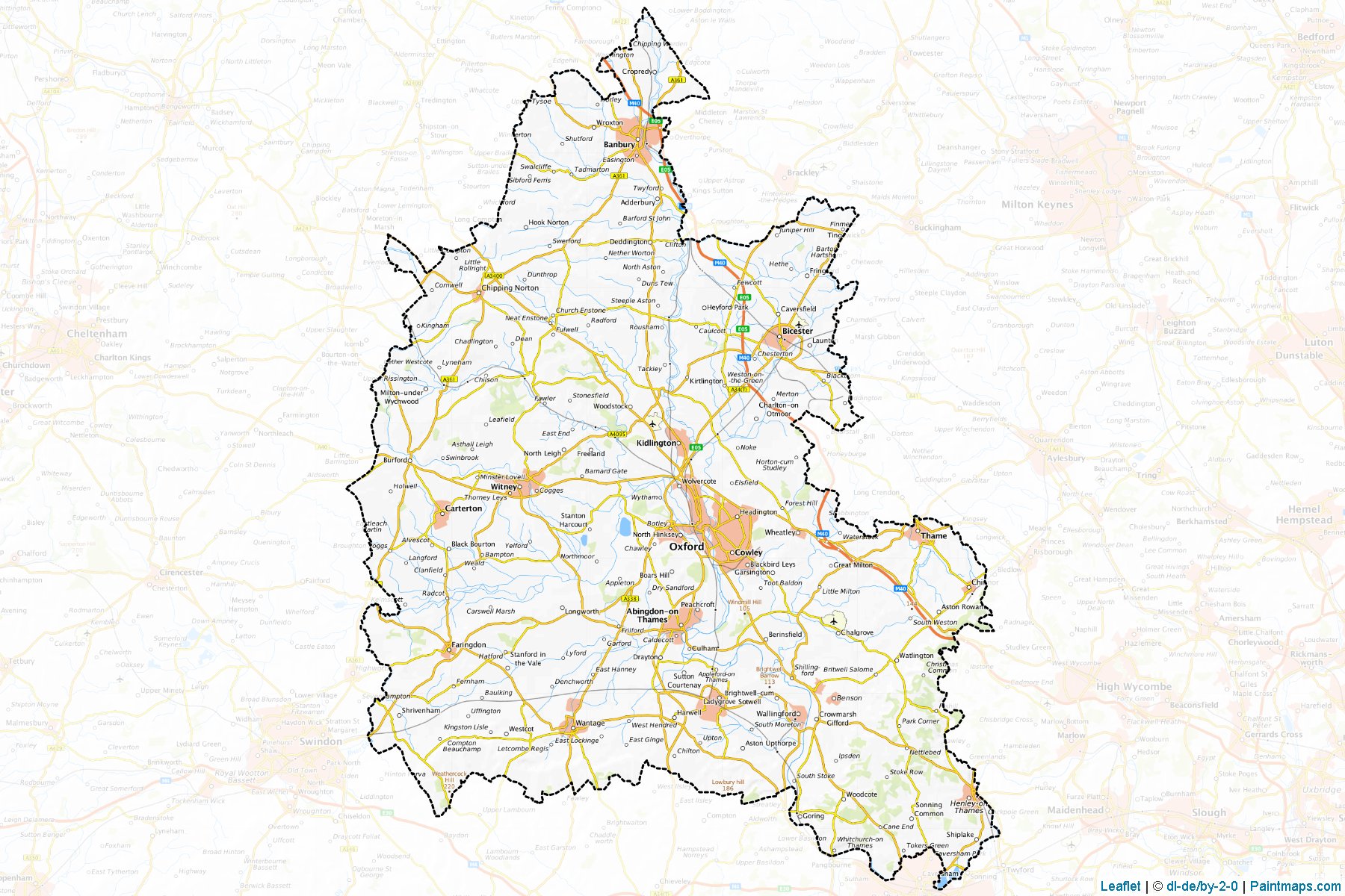 Oxfordshire (Oxfordshire) Map Cropping Samples-1