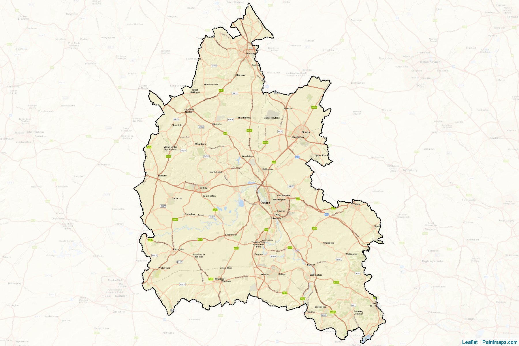 Oxfordshire (Oxfordshire) Map Cropping Samples-2