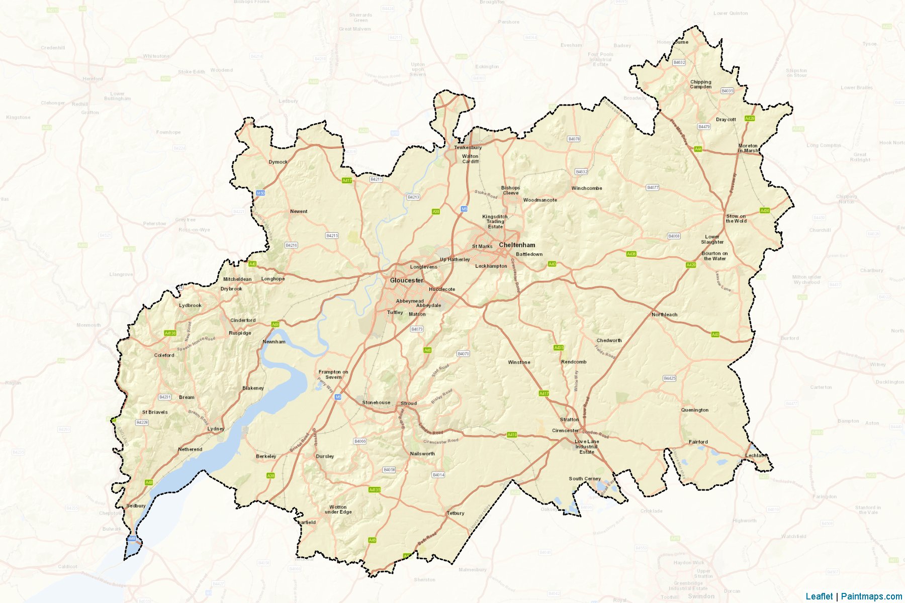 Gloucestershire (Gloucestershire) Map Cropping Samples-2