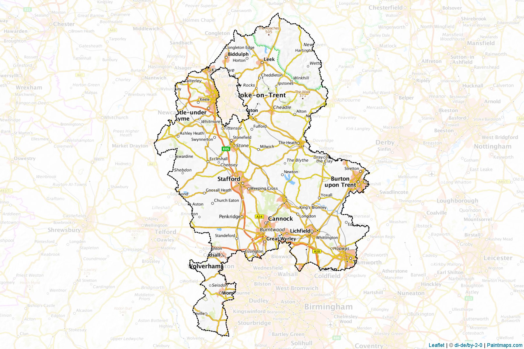 Staffordshire (Staffordshire) Map Cropping Samples-1