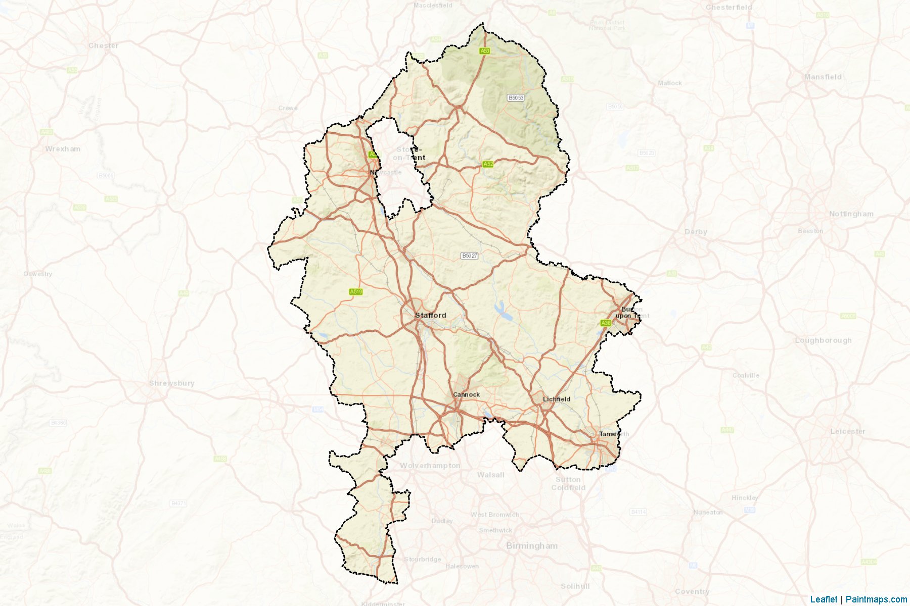 Staffordshire (Staffordshire) Map Cropping Samples-2