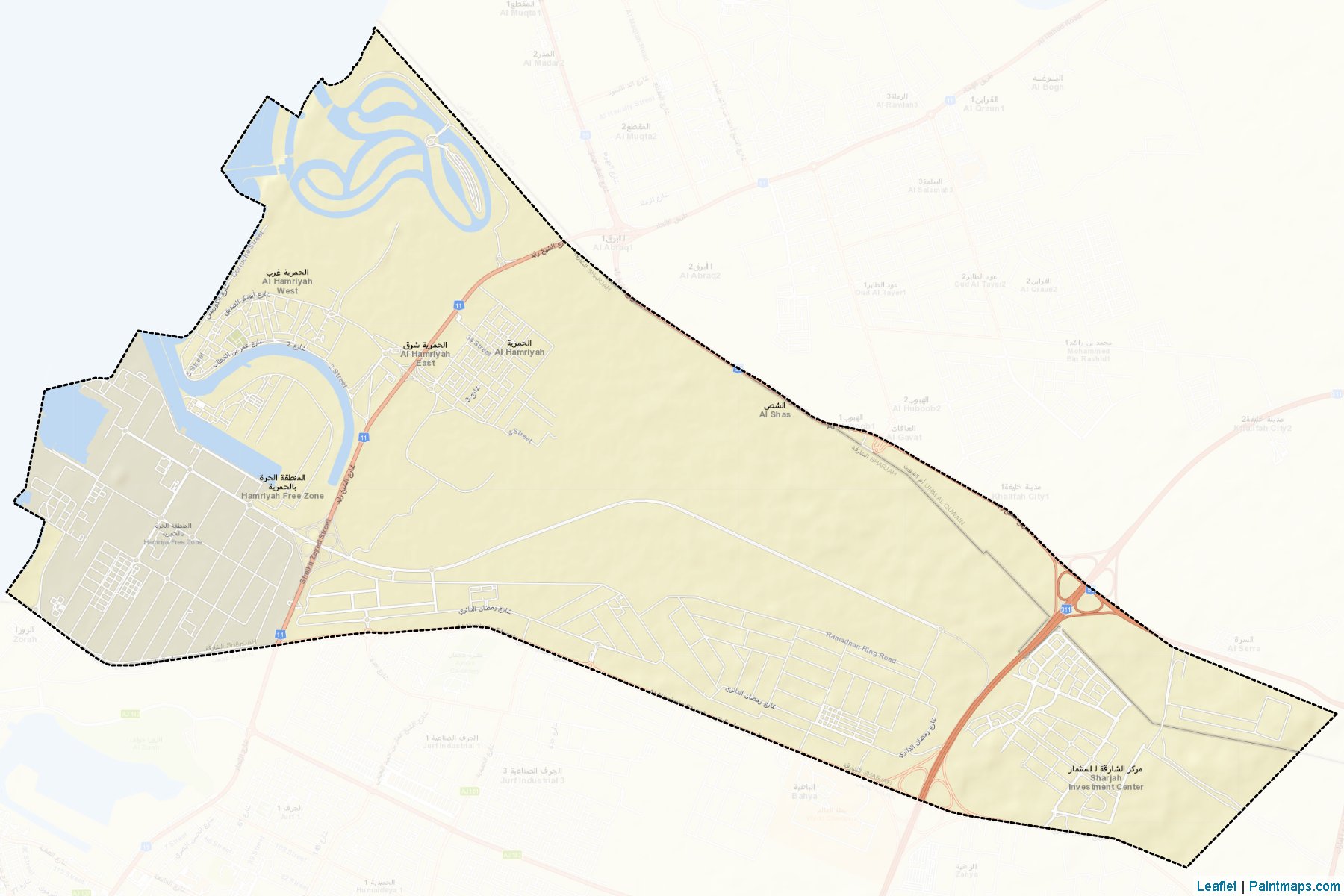 Muestras de recorte de mapas Al Hamriya (Sharjah)-2