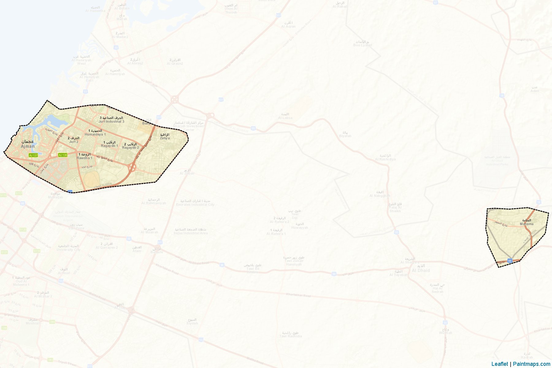 Muestras de recorte de mapas Ajman (Ajman)-2