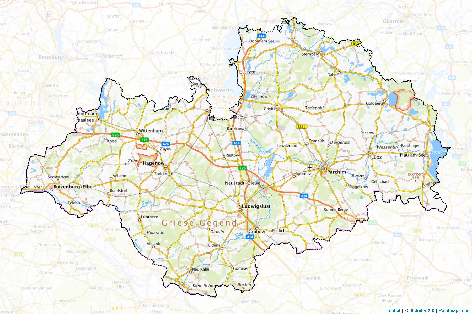 Ludwigslust-Parchim (Mecklenburg-Vorpommern) Haritası Örnekleri-1