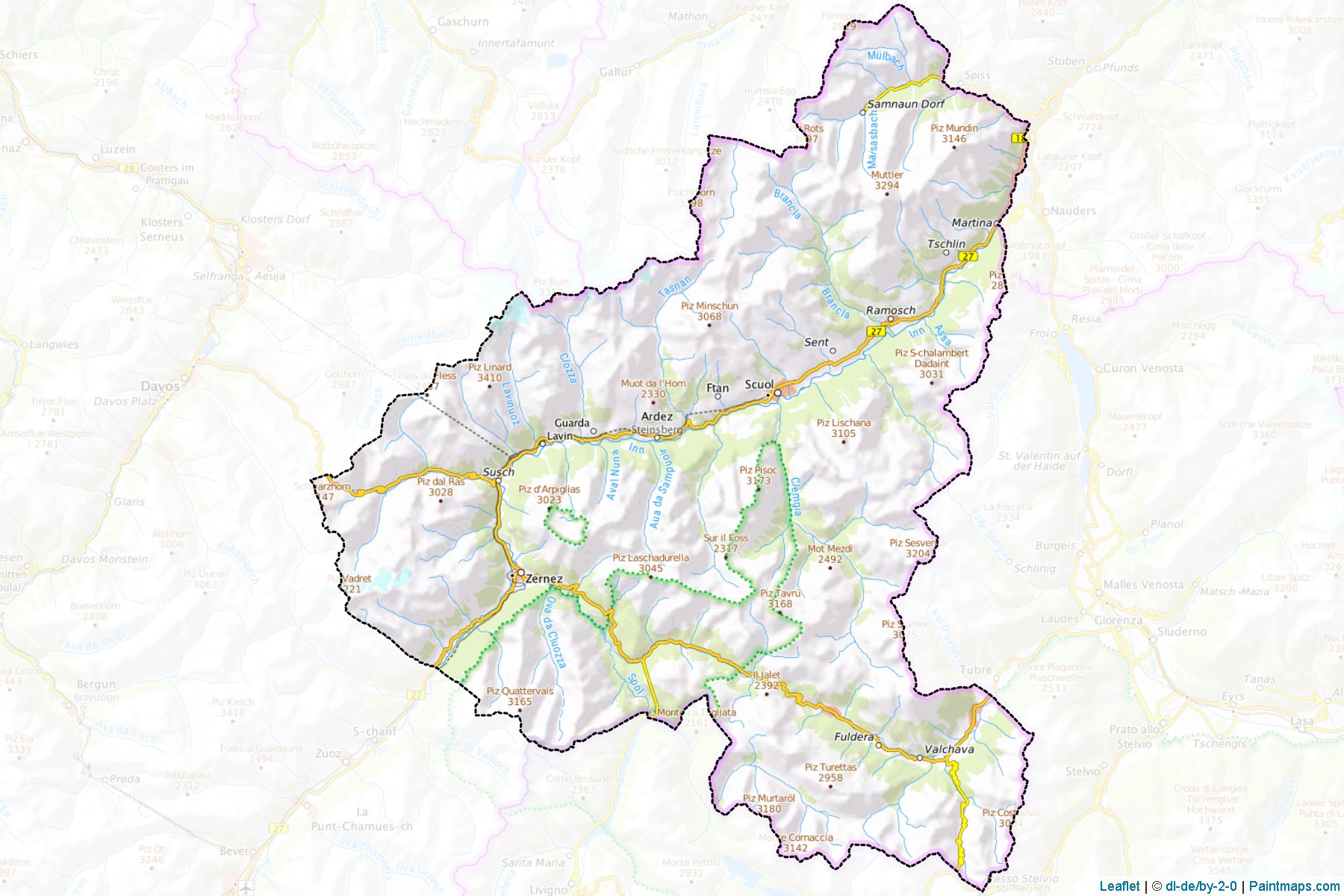 Engiadina Bassa/Val Mustair (Graubunden) Map Cropping Samples-1