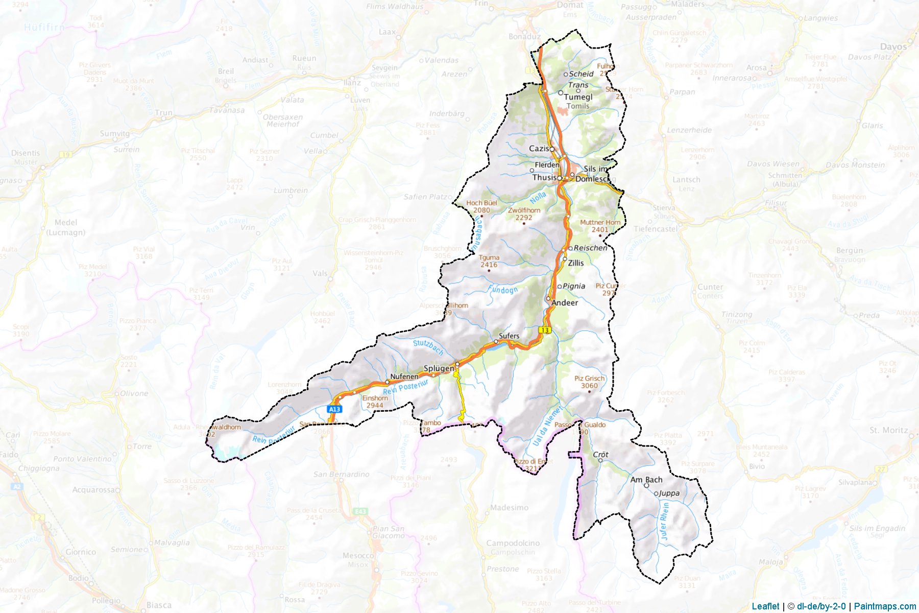 Viamala (Graubünden) Haritası Örnekleri-1