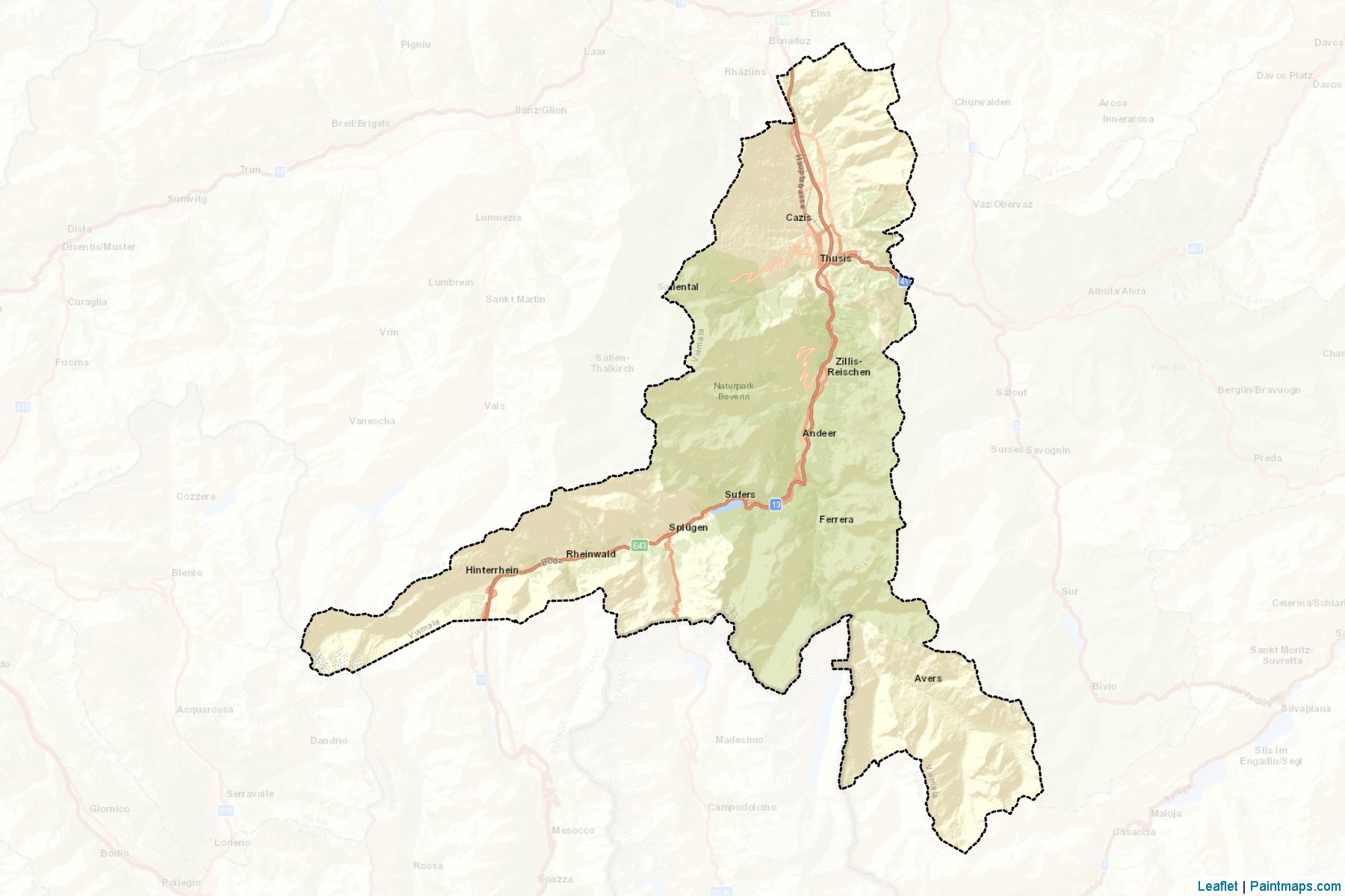 Viamala (Graubünden) Haritası Örnekleri-2