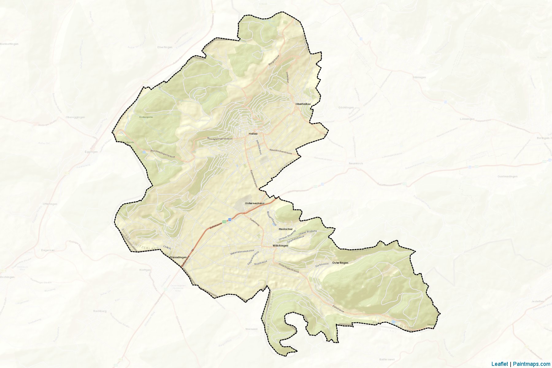 Unterklettgau (Schaffhausen) Map Cropping Samples-2