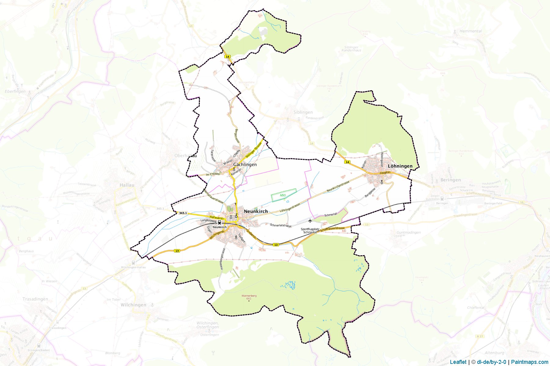 Muestras de recorte de mapas Oberklettgau (Schaffhausen)-1