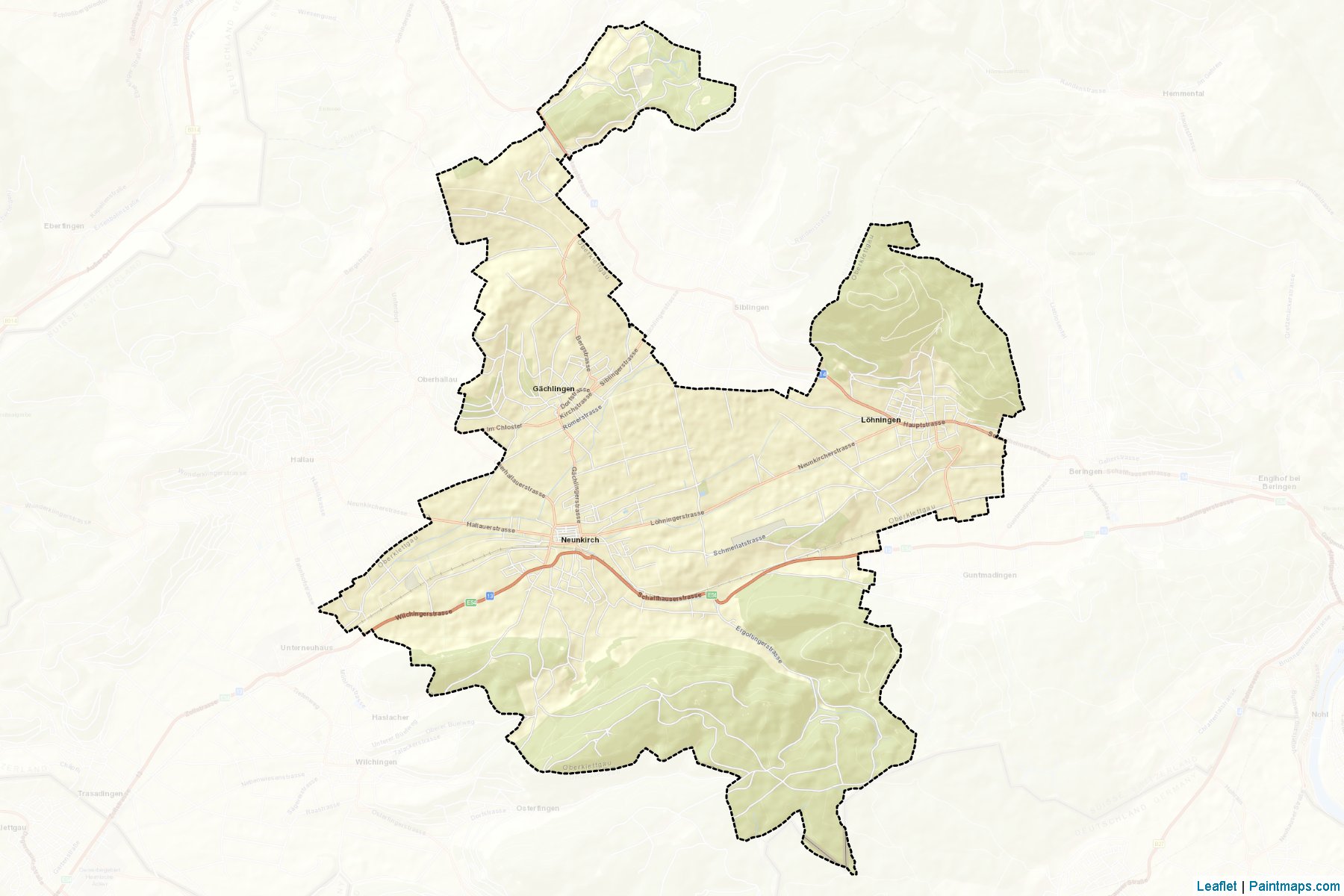 Muestras de recorte de mapas Oberklettgau (Schaffhausen)-2