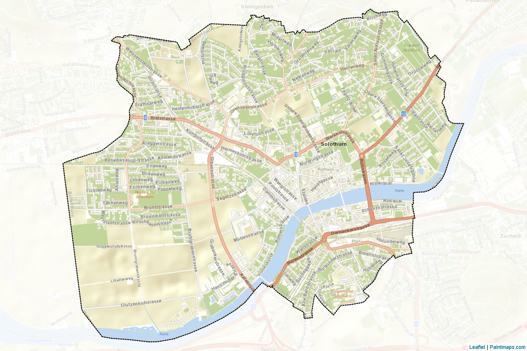 Solothurn (Solothurn) Map Cropping Samples-2