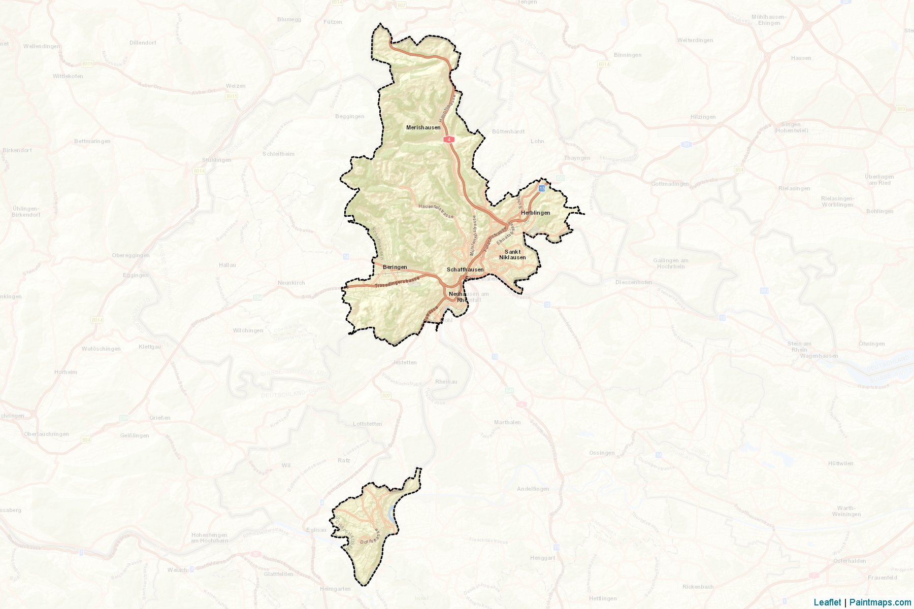 Muestras de recorte de mapas Schaffhausen (Schaffhausen)-2