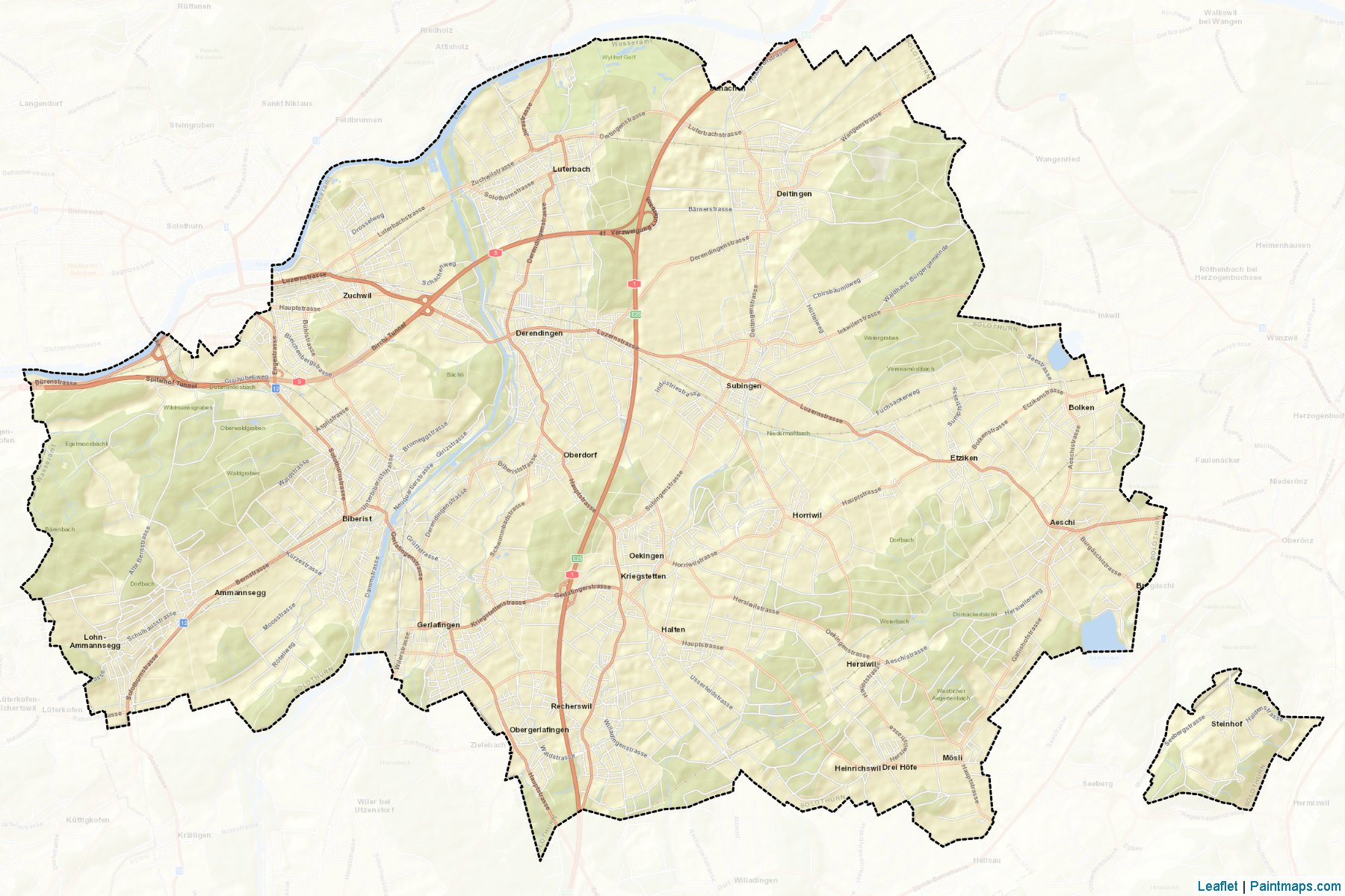 Wasseramt (Solothurn) Map Cropping Samples-2