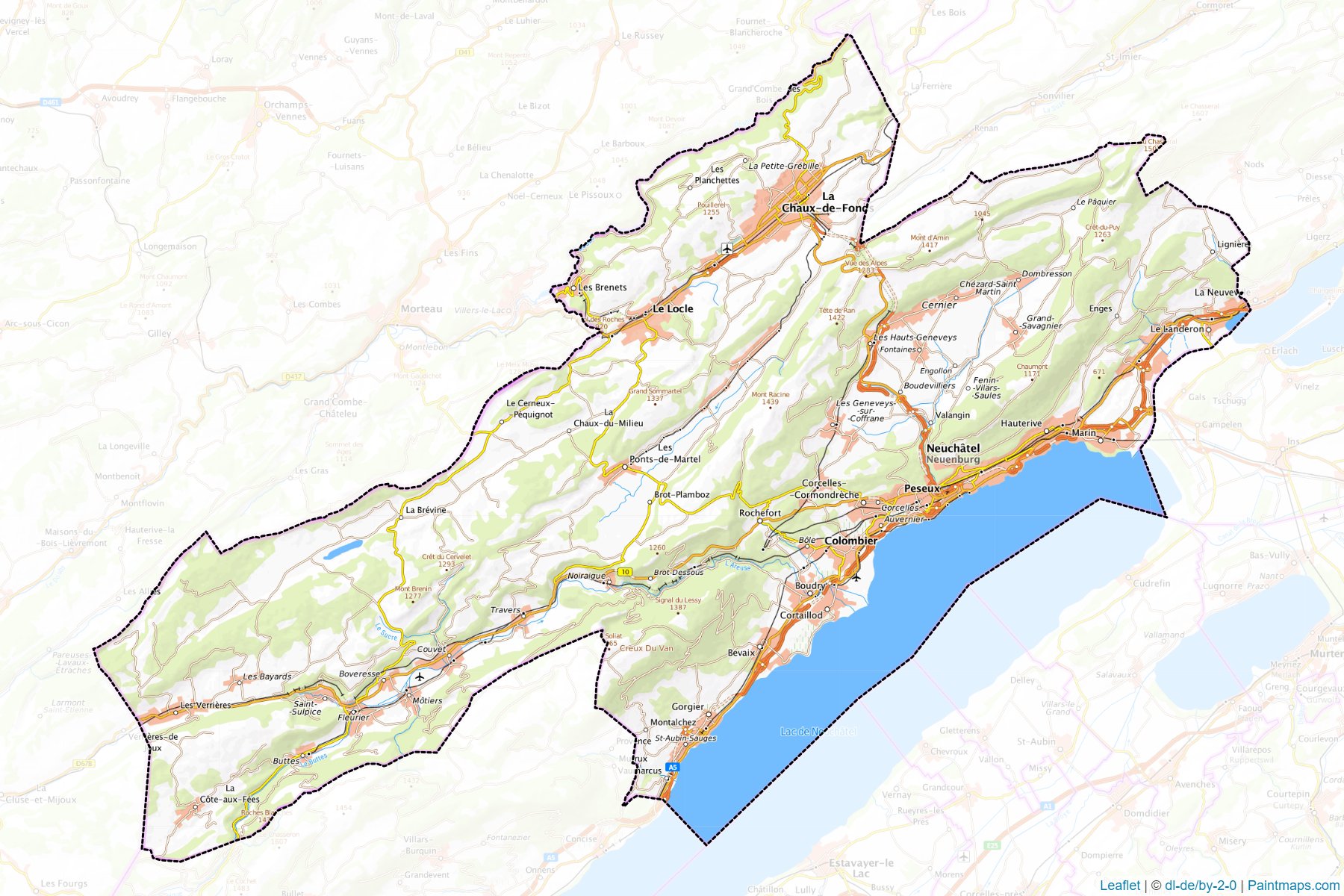 Neuchâtel (Neuchatel) Map Cropping Samples-1