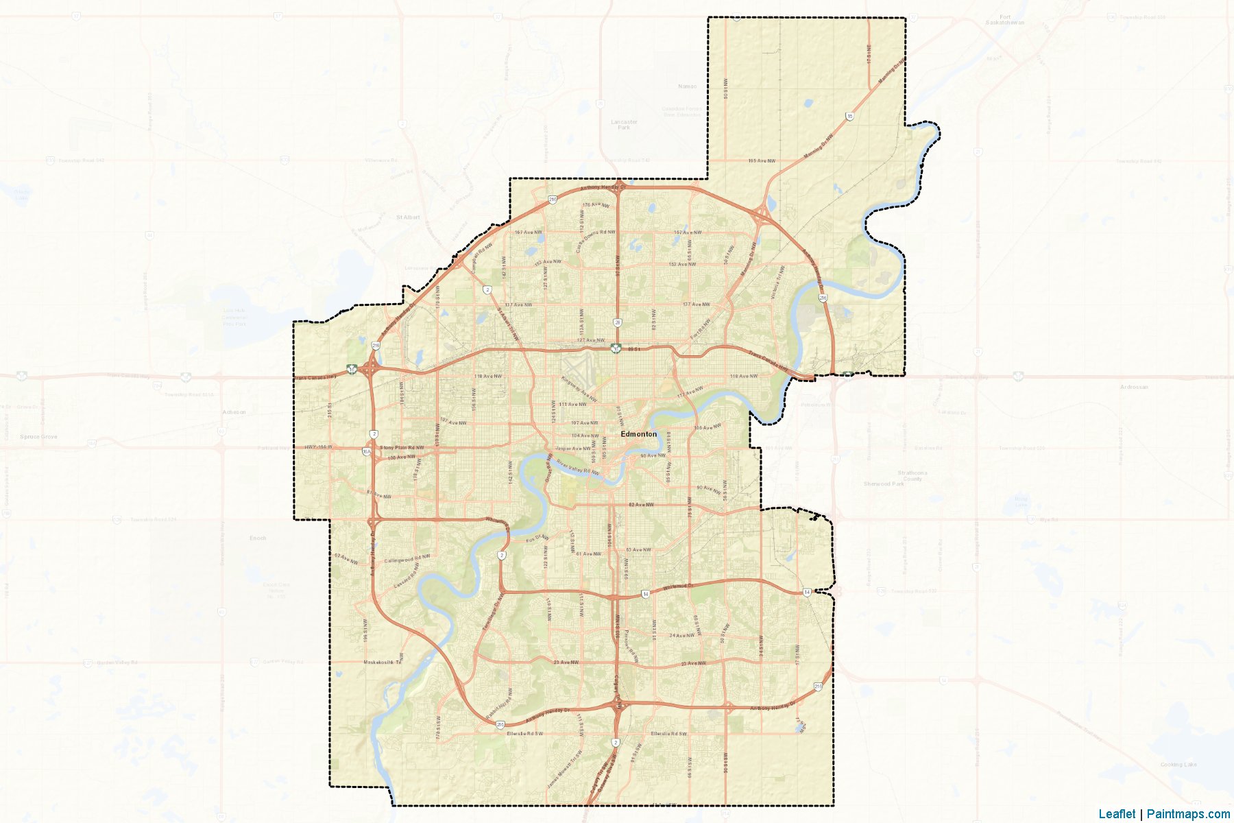 Edmonton (Alberta) Haritası Örnekleri-2