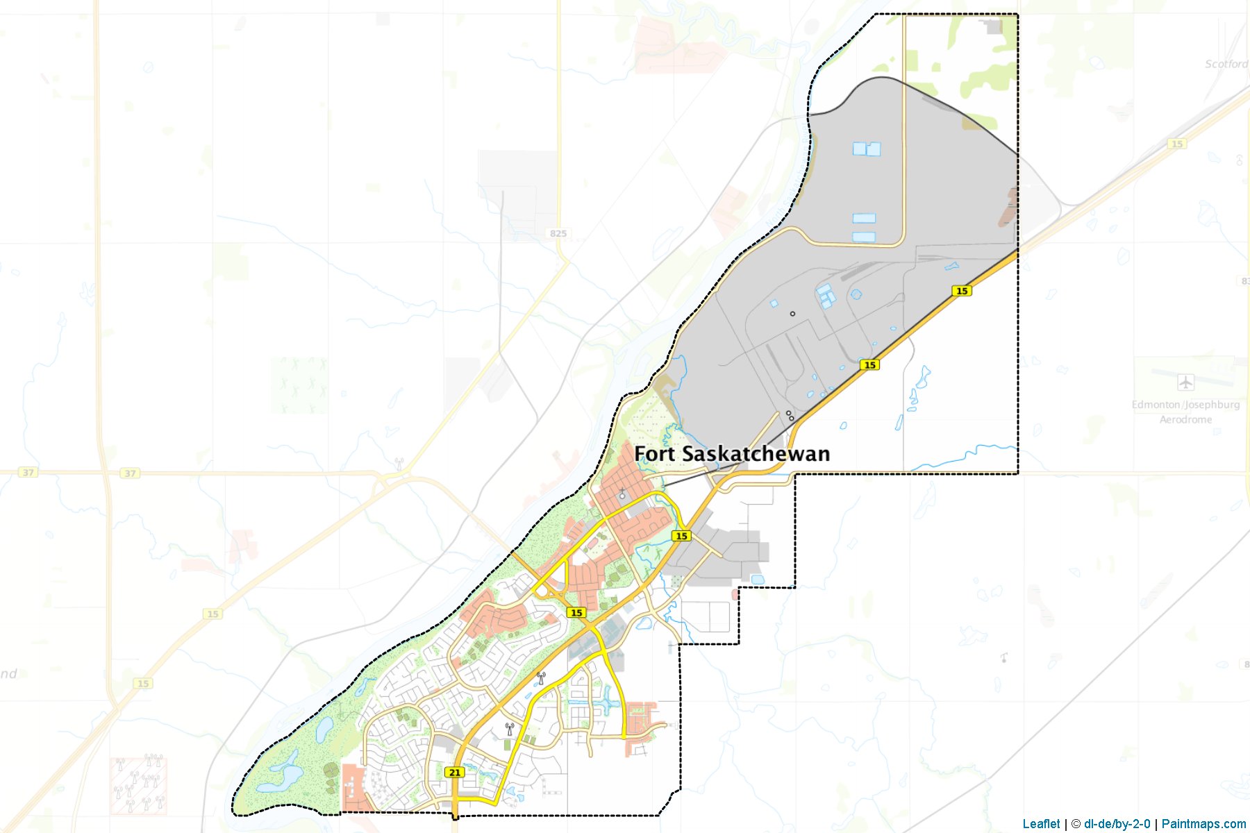 Fort Saskatchewan (Alberta) Haritası Örnekleri-1