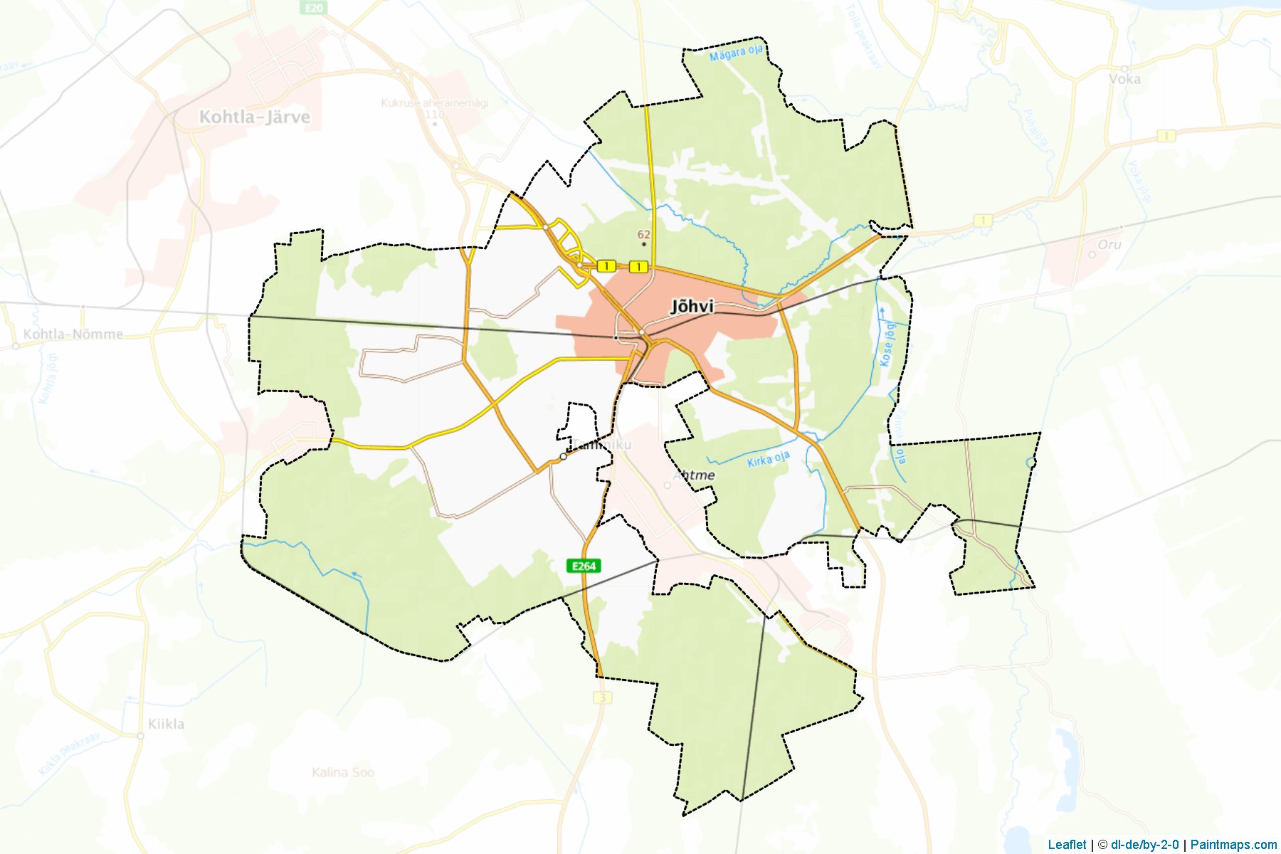 Muestras de recorte de mapas Jőhvi (Ida-Viru)-1