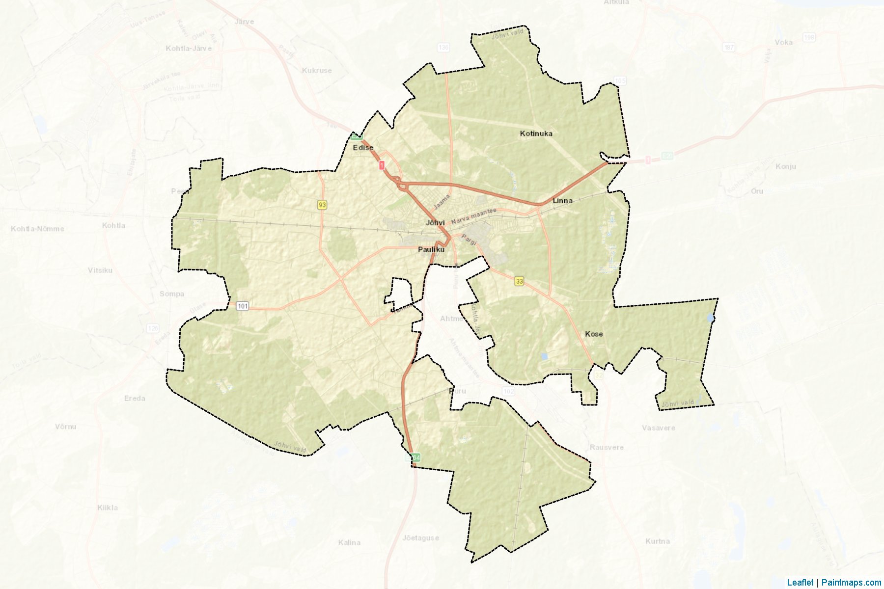 Muestras de recorte de mapas Jőhvi (Ida-Viru)-2