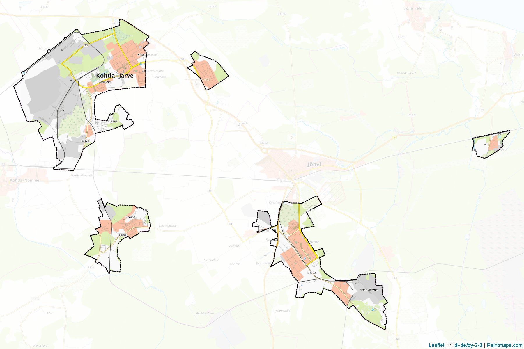 Muestras de recorte de mapas Kohtla-Järve (Ida-Viru)-1