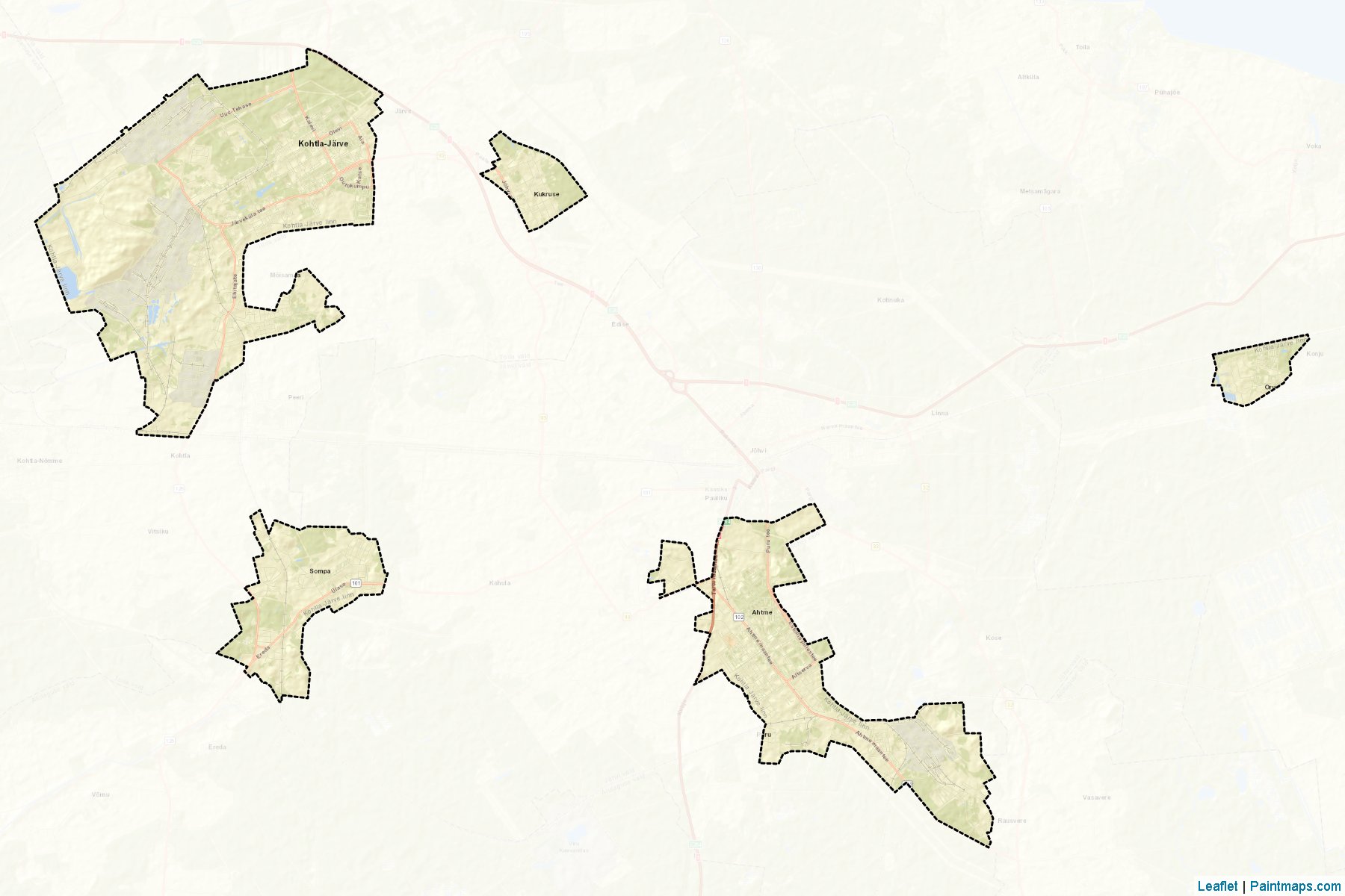 Muestras de recorte de mapas Kohtla-Järve (Ida-Viru)-2