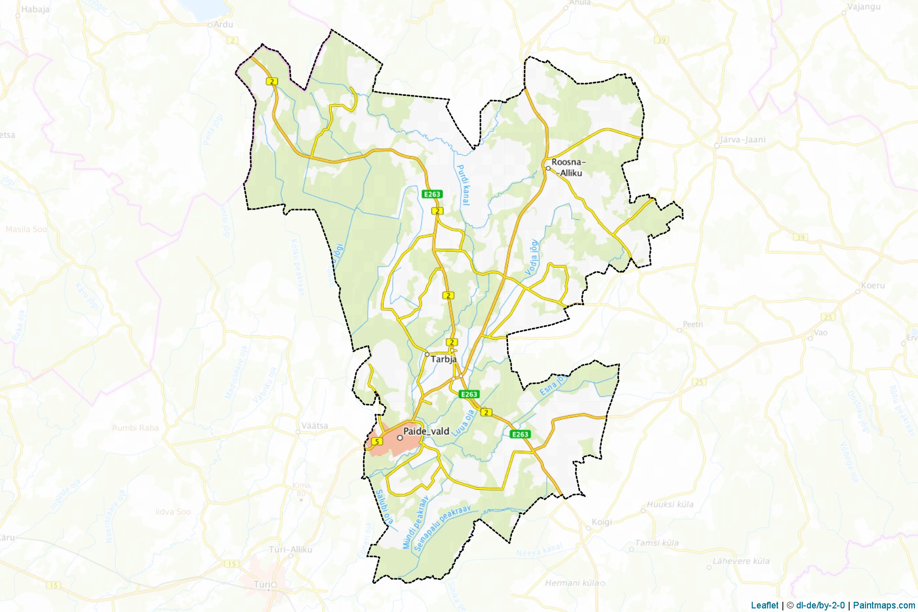 Muestras de recorte de mapas Paide (Järva)-1