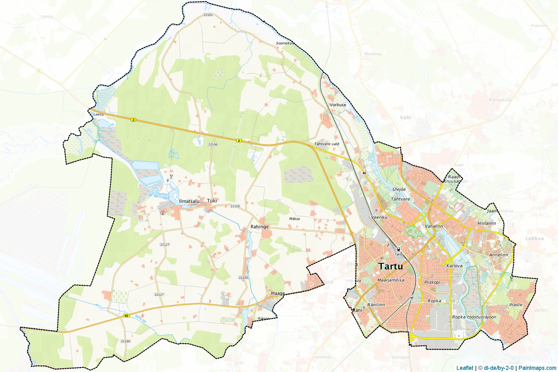 Muestras de recorte de mapas Tartu (Tartu)-1