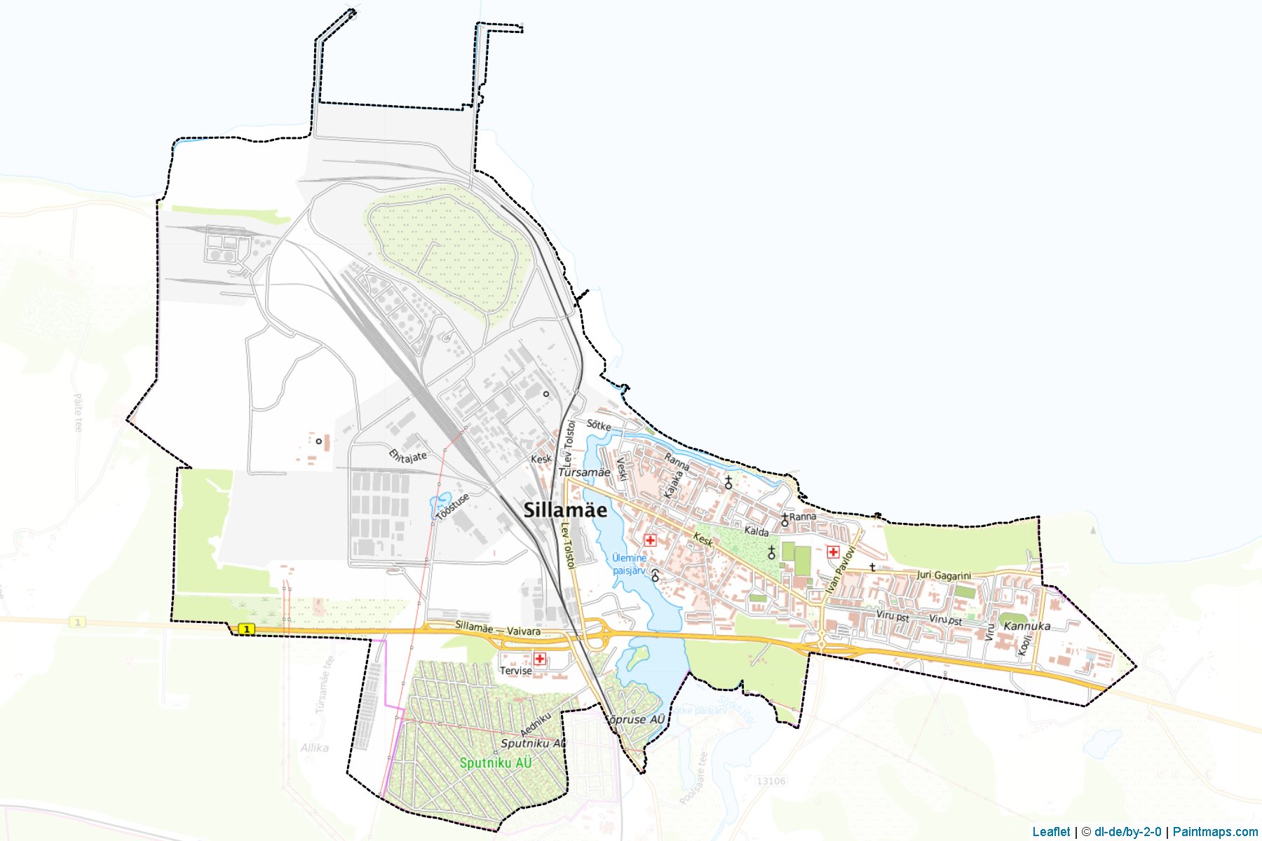 Muestras de recorte de mapas Sillamäe (Ida-Viru)-1