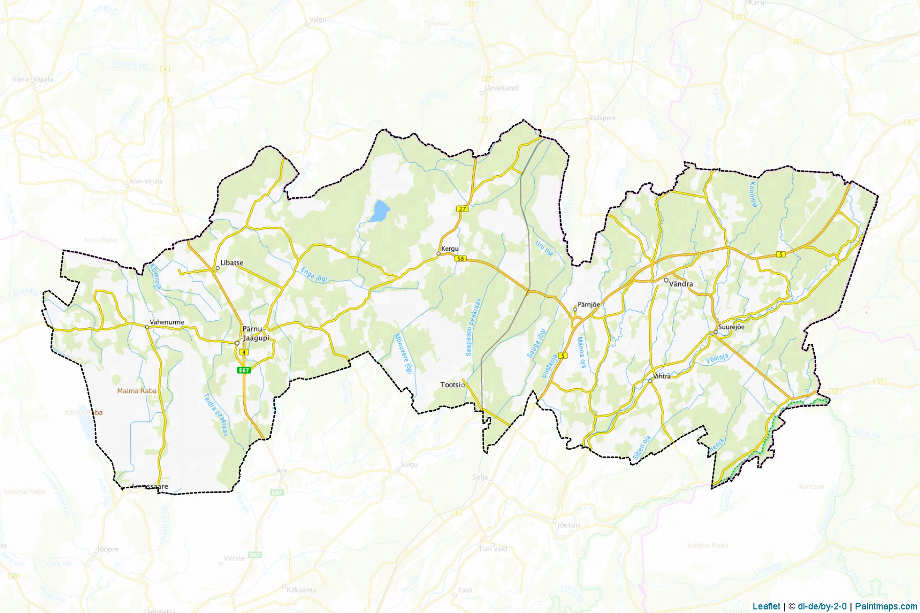 Muestras de recorte de mapas Pőhja-Pärnumaa (Pärnu)-1