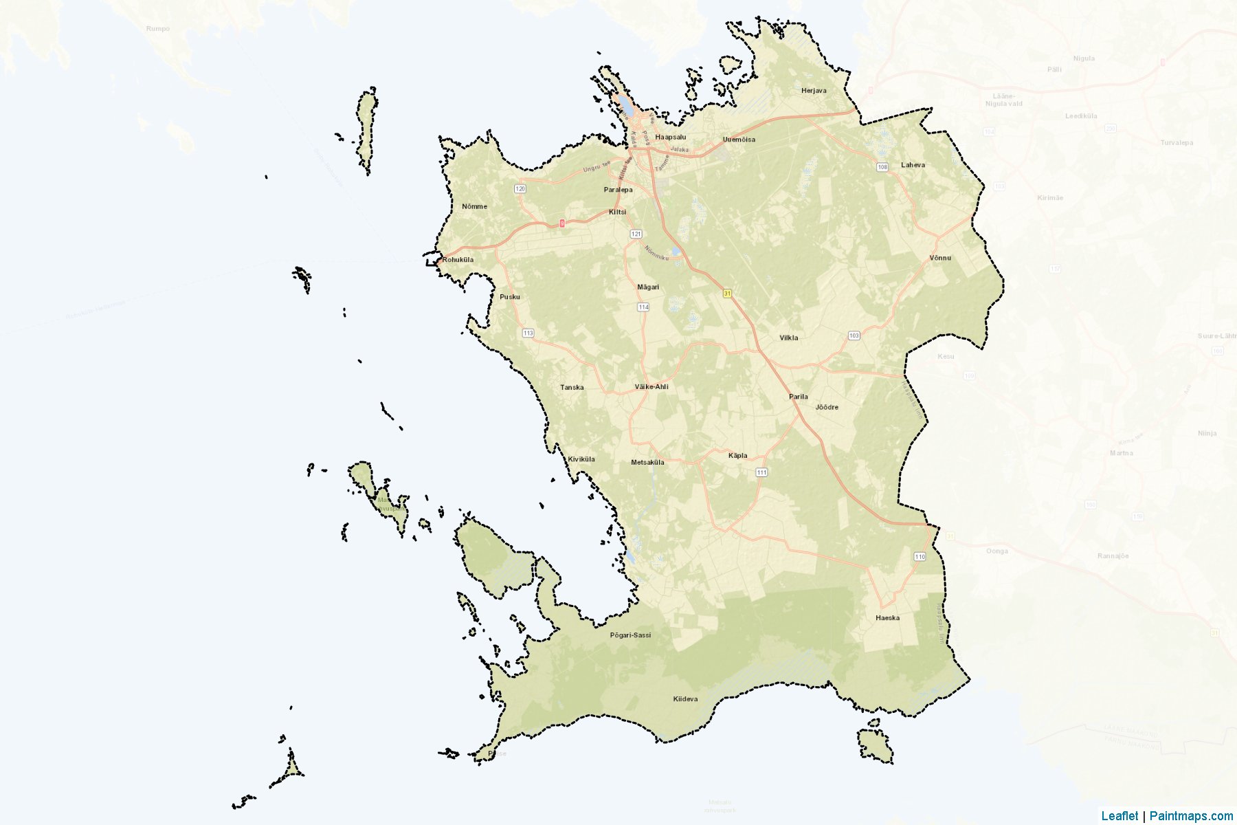 Muestras de recorte de mapas Haapsalu (Lääne)-2