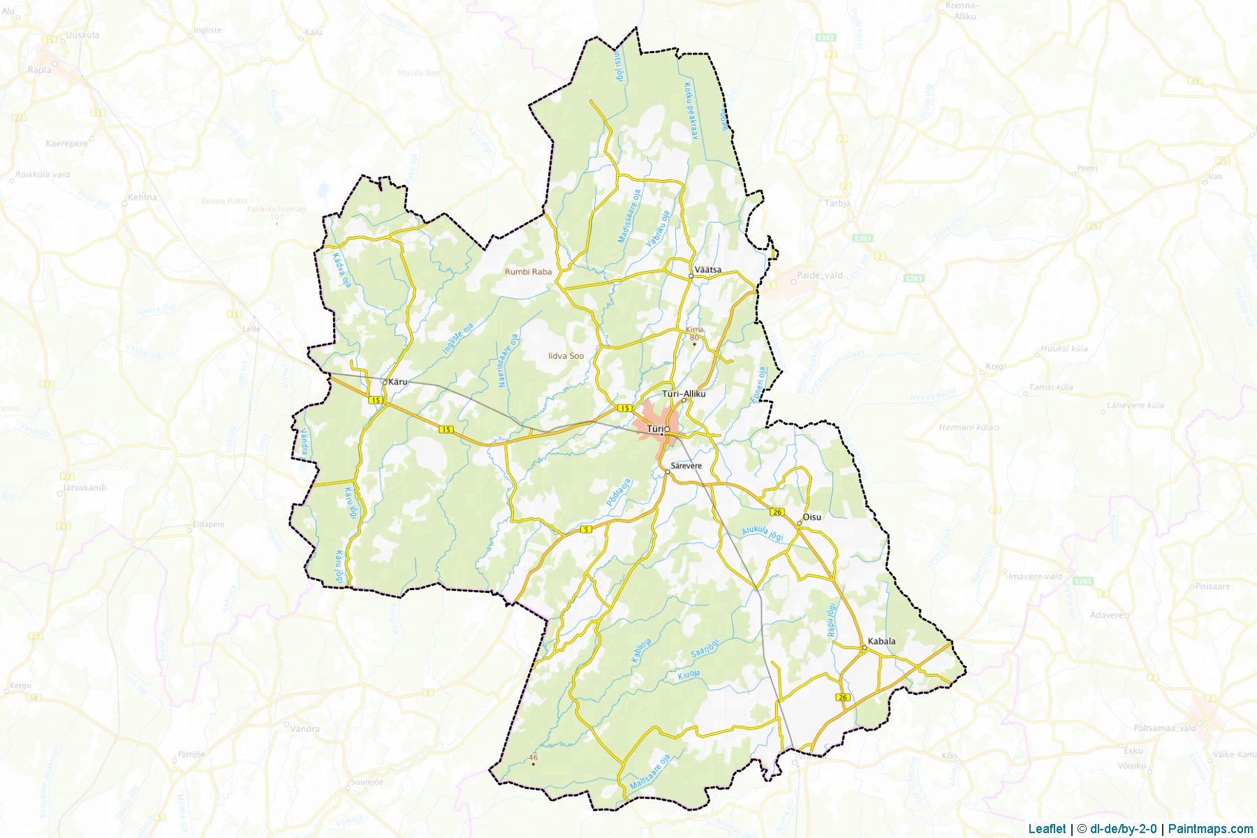 Muestras de recorte de mapas Türi (Järva)-1