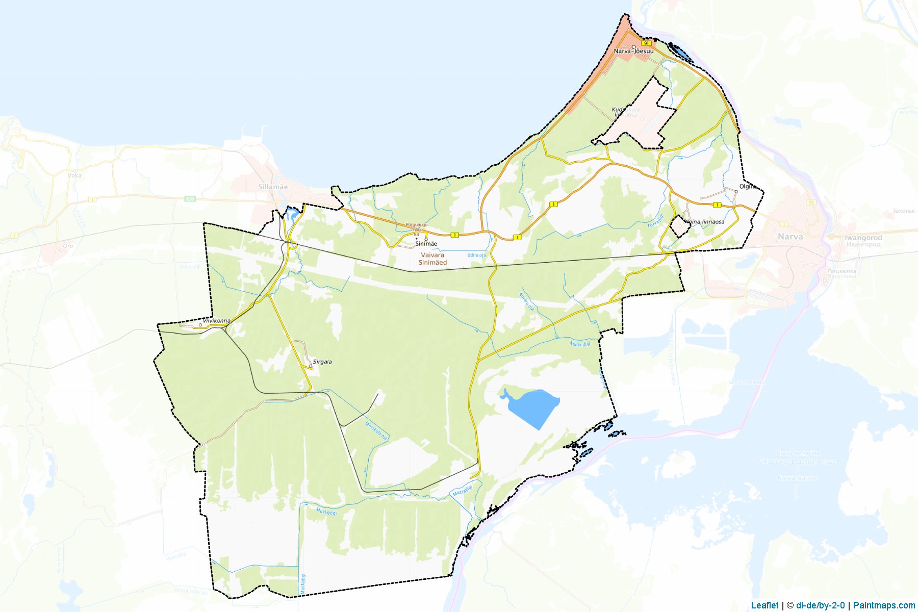 Muestras de recorte de mapas Narva-Jőesuu (Ida-Viru)-1