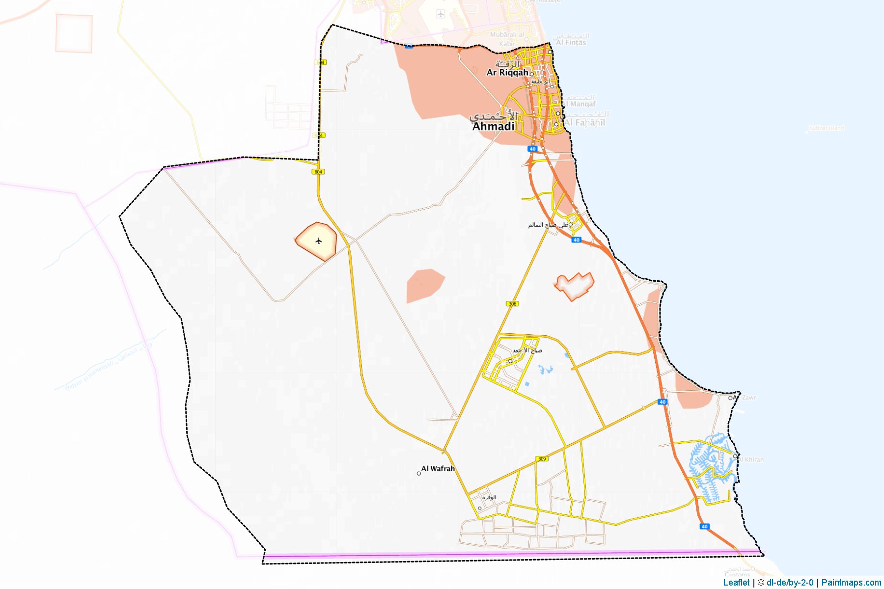 Muestras de recorte de mapas Al Ahmadi (Al Ahmadi)-1