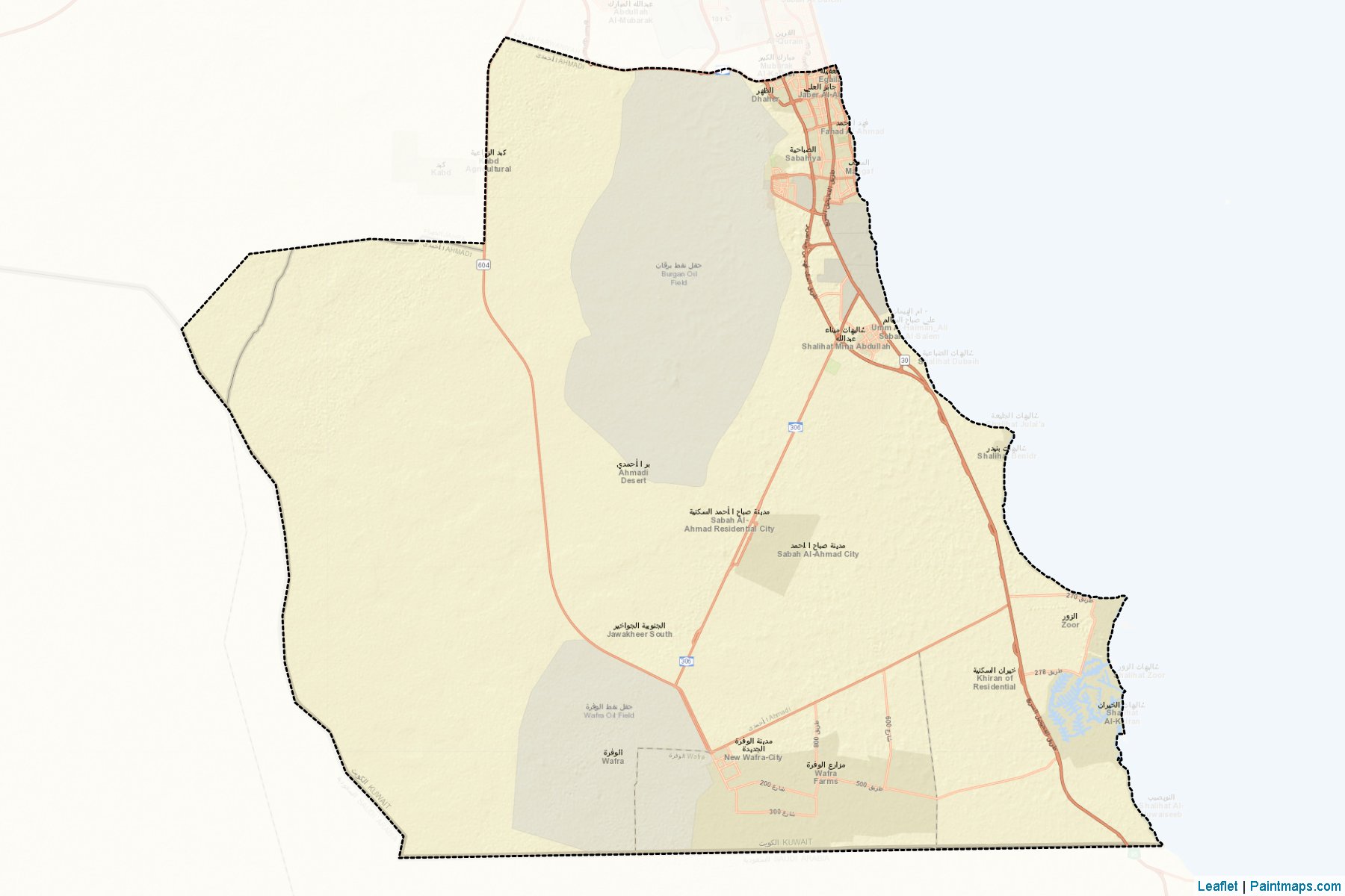 Muestras de recorte de mapas Al Ahmadi (Al Ahmadi)-2