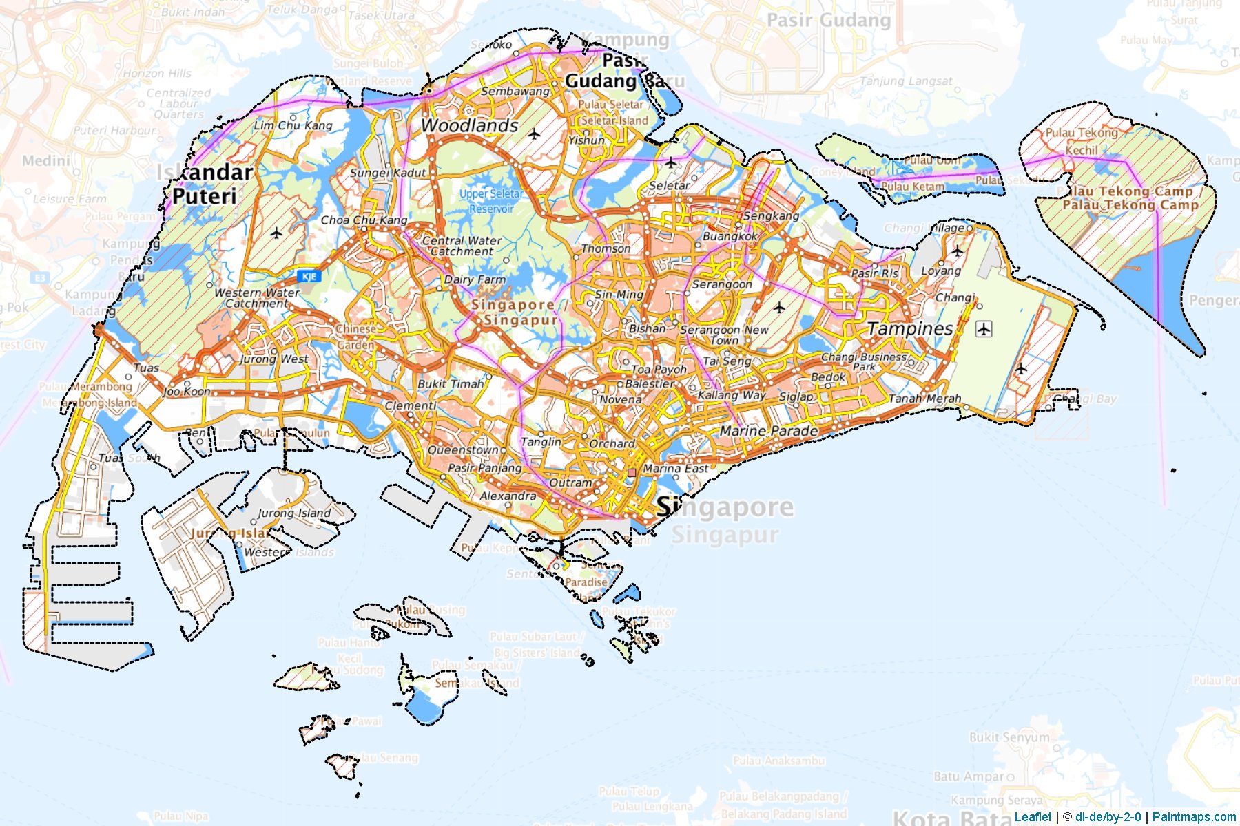 Singapur (Singapur) Haritası Örnekleri-1