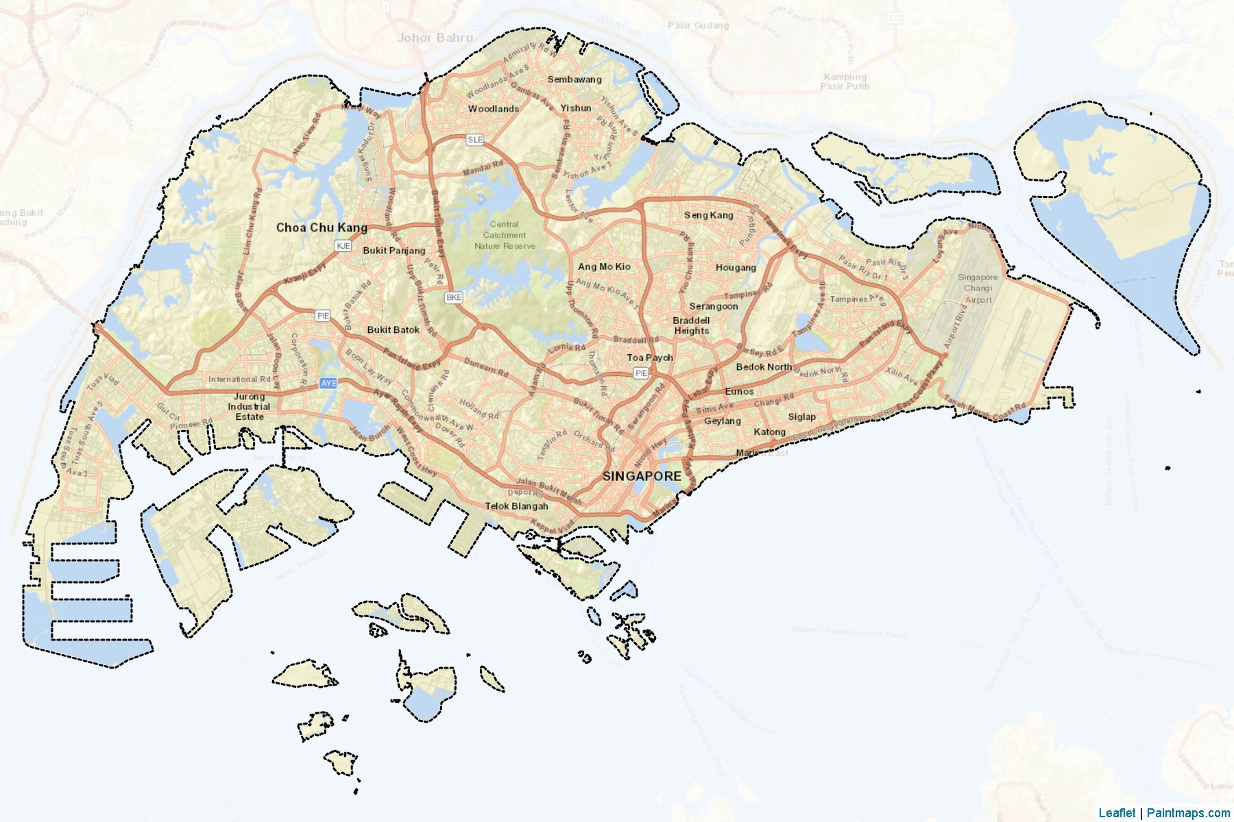 Singapur (Singapur) Haritası Örnekleri-2