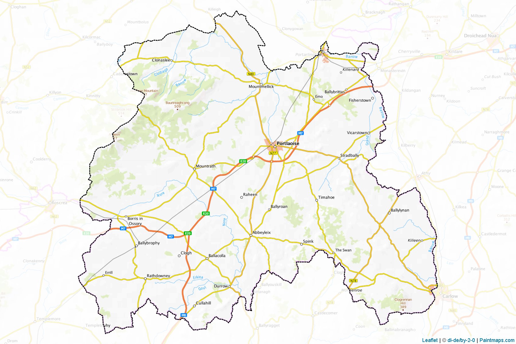 County Laois (County Laois) Haritası Örnekleri-1