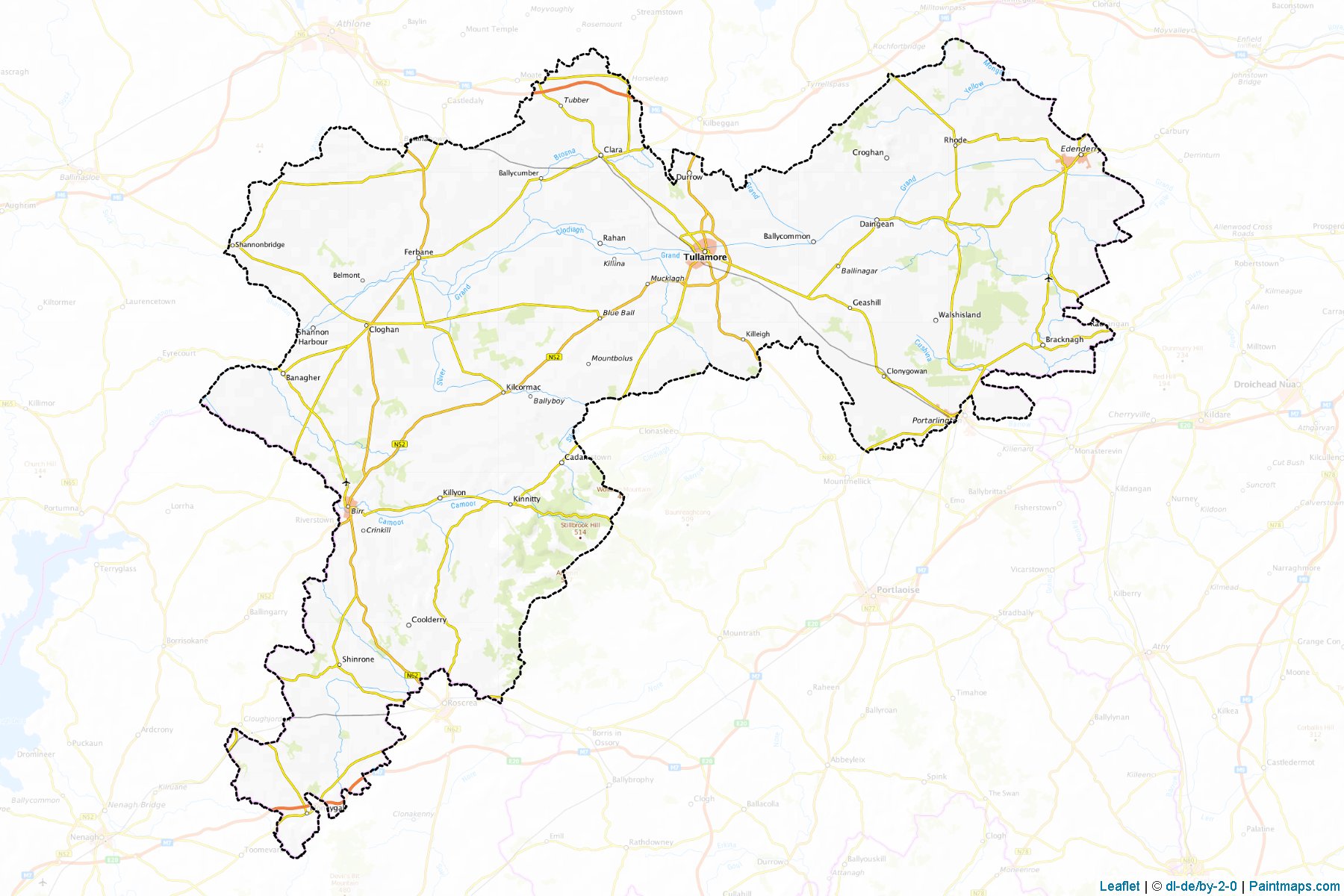 Muestras de recorte de mapas Offaly (Offaly)-1