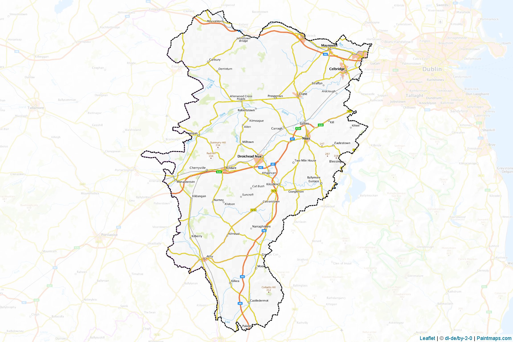 Muestras de recorte de mapas Kildare (Kildare)-1