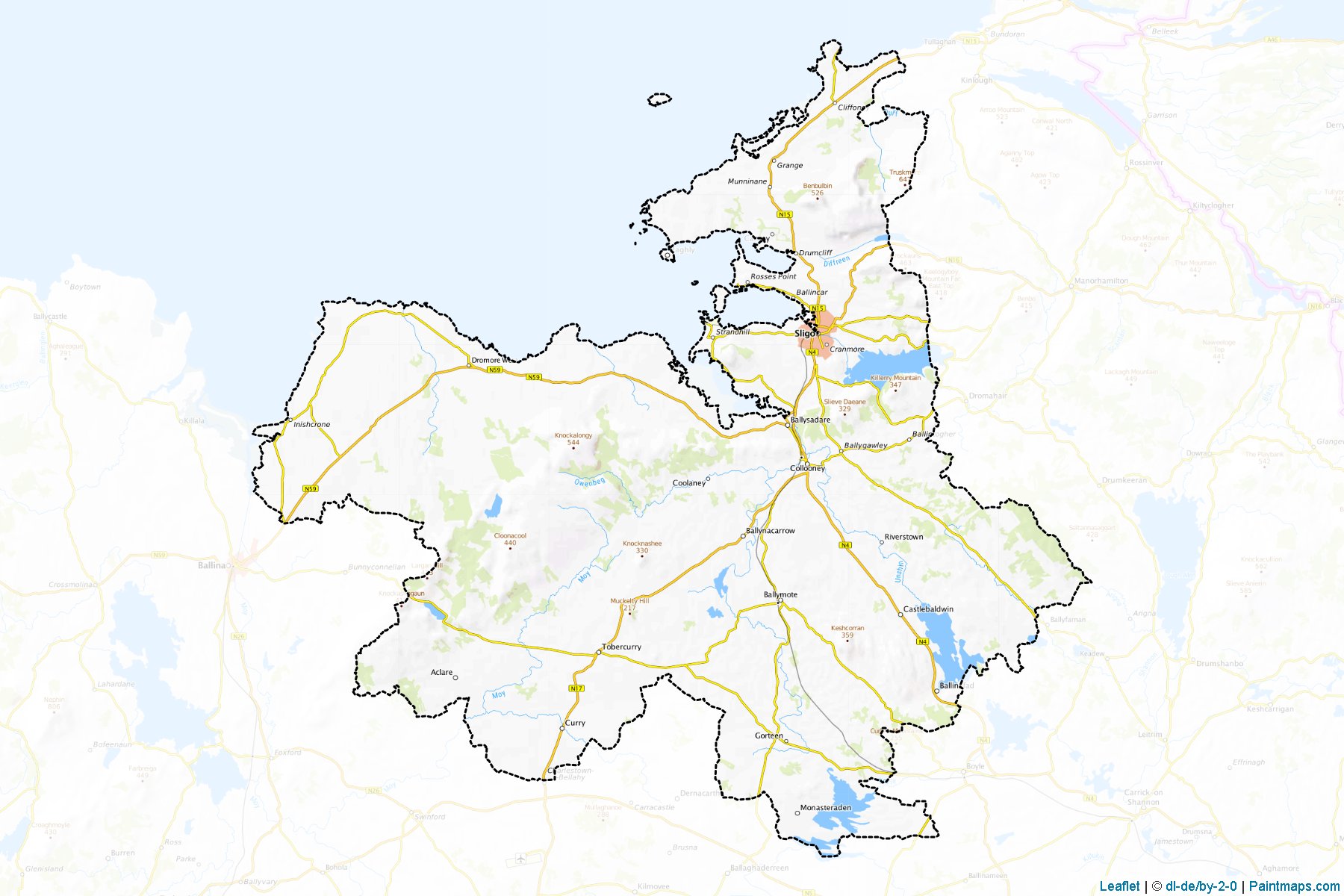 County Sligo (County Sligo) Haritası Örnekleri-1