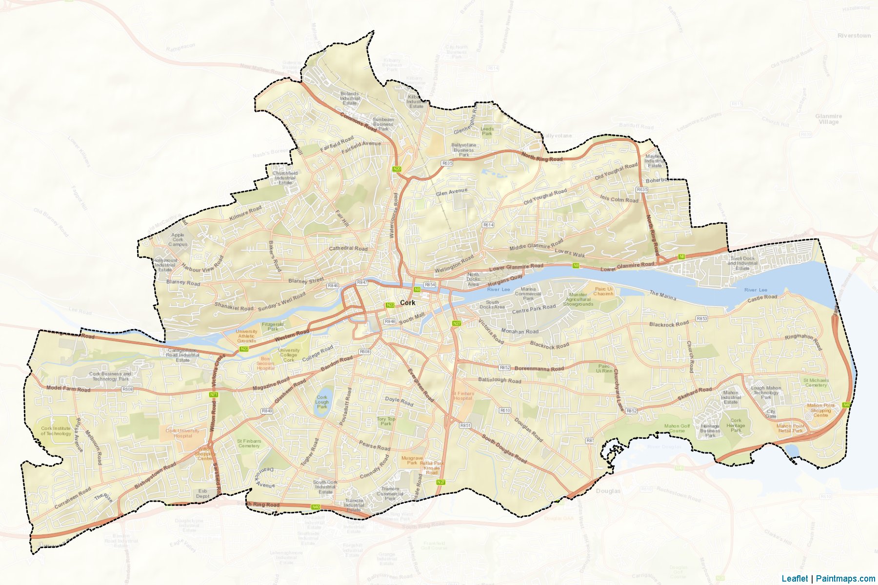 Muestras de recorte de mapas Cork City (Cork)-2