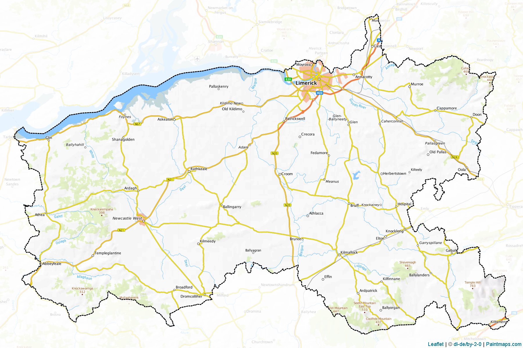 Muestras de recorte de mapas Limerick (Limerick)-1