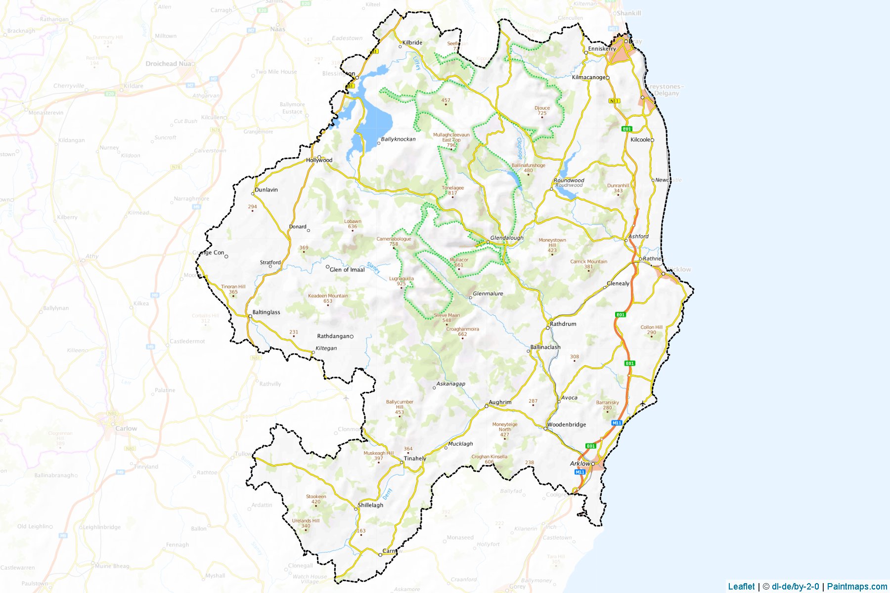 Muestras de recorte de mapas Wicklow (Wicklow)-1