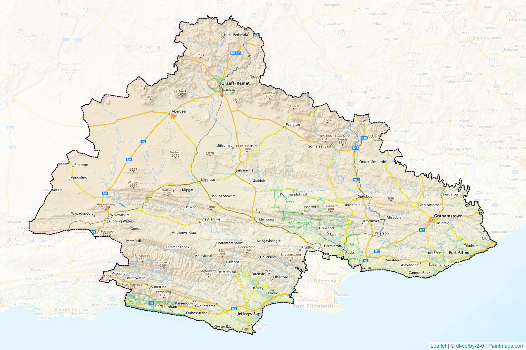 Sarah Baartman District Municipality (Eastern Cape) Map Cropping Samples-1