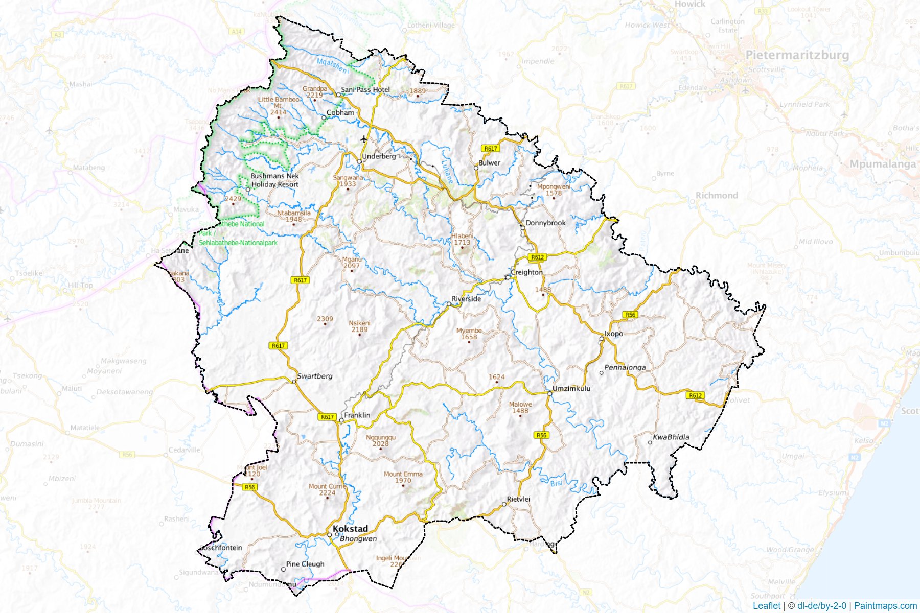 Harry Gwala District Municipality (Kwazulu-Natal) Map Cropping Samples-1