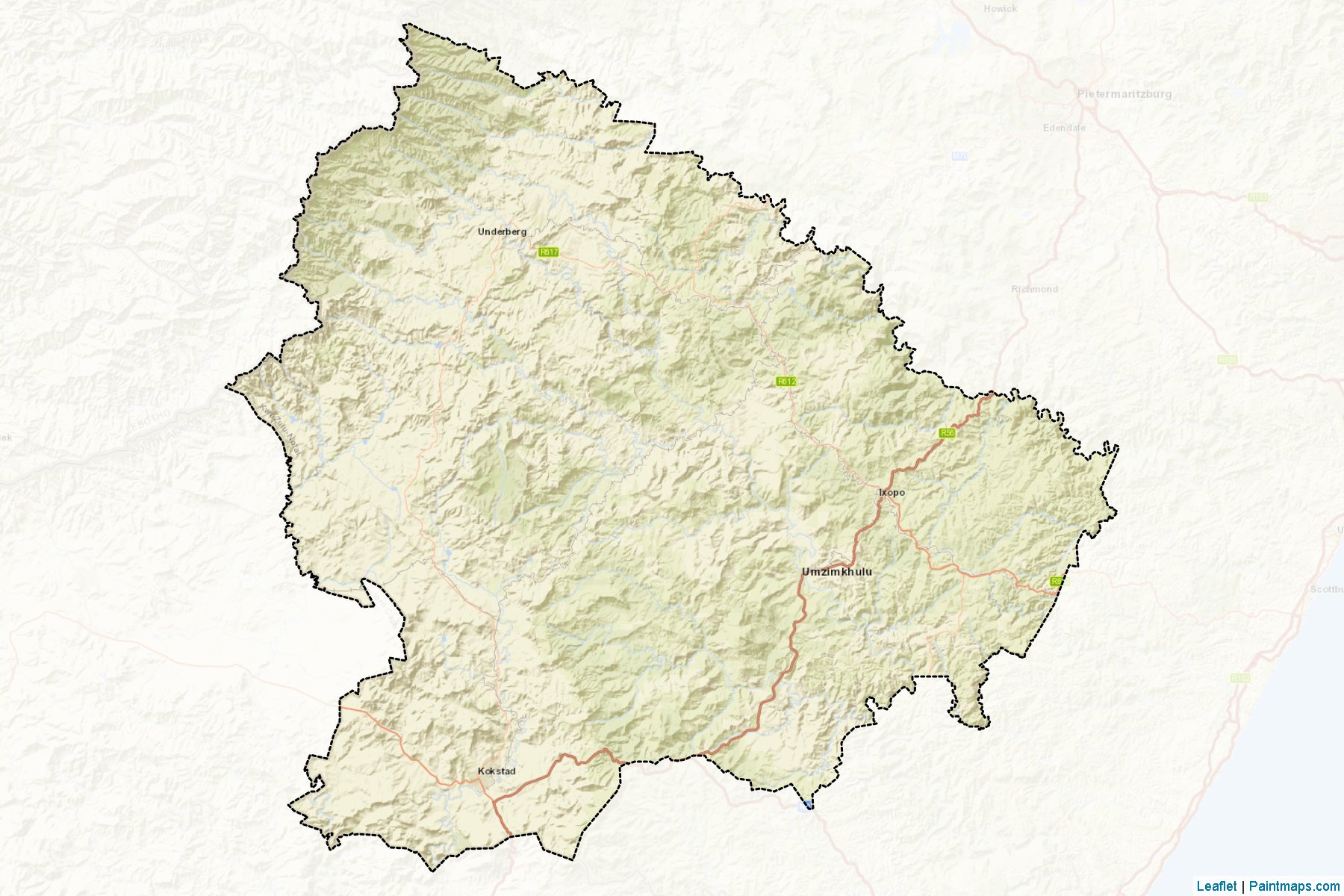 Harry Gwala District Municipality (Kwazulu-Natal) Map Cropping Samples-2