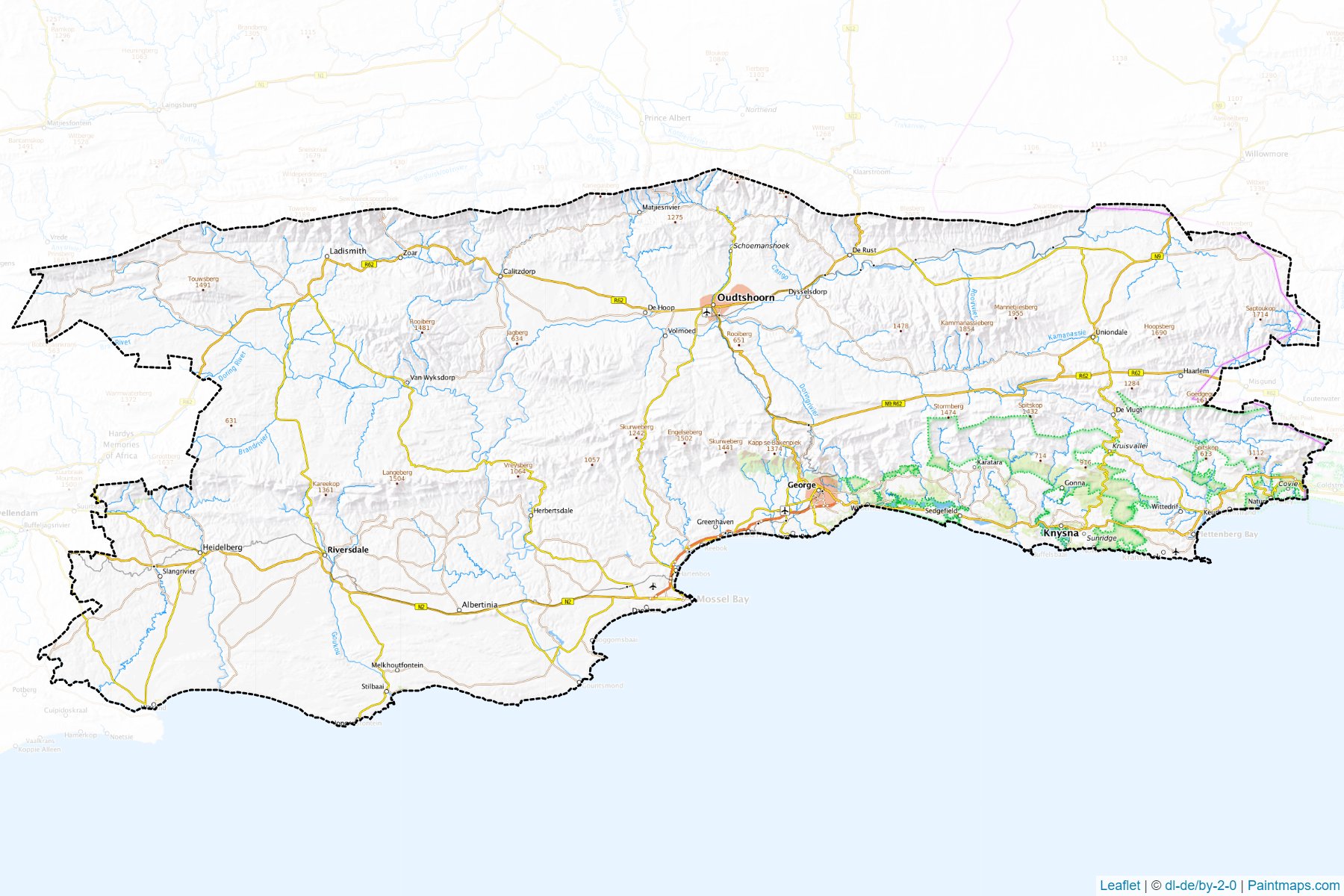 Garden Route District Municipality (Western Cape) Map Cropping Samples-1