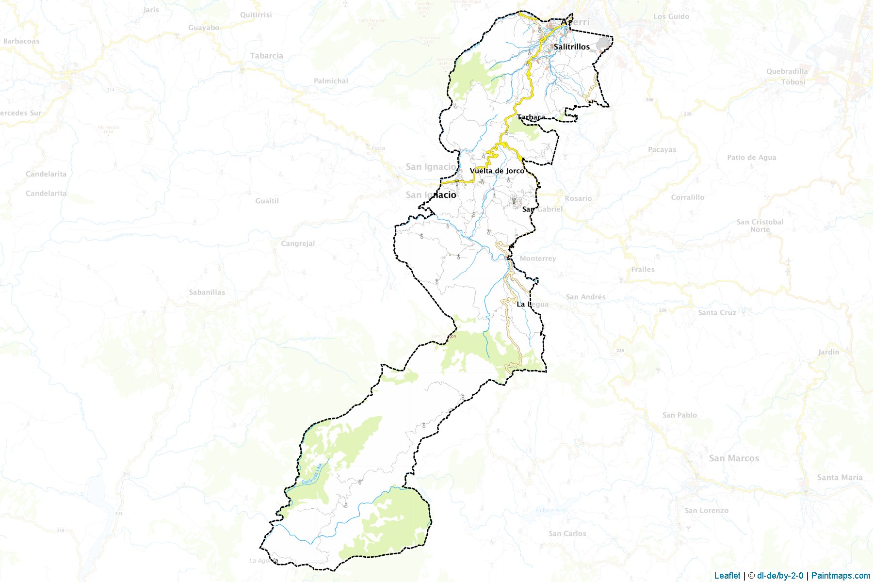 Muestras de recorte de mapas Aserri (San José)-1