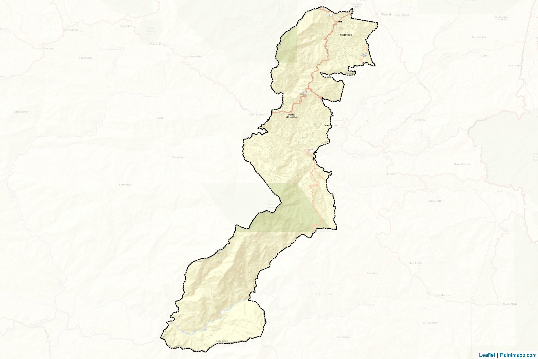 Muestras de recorte de mapas Aserri (San José)-2