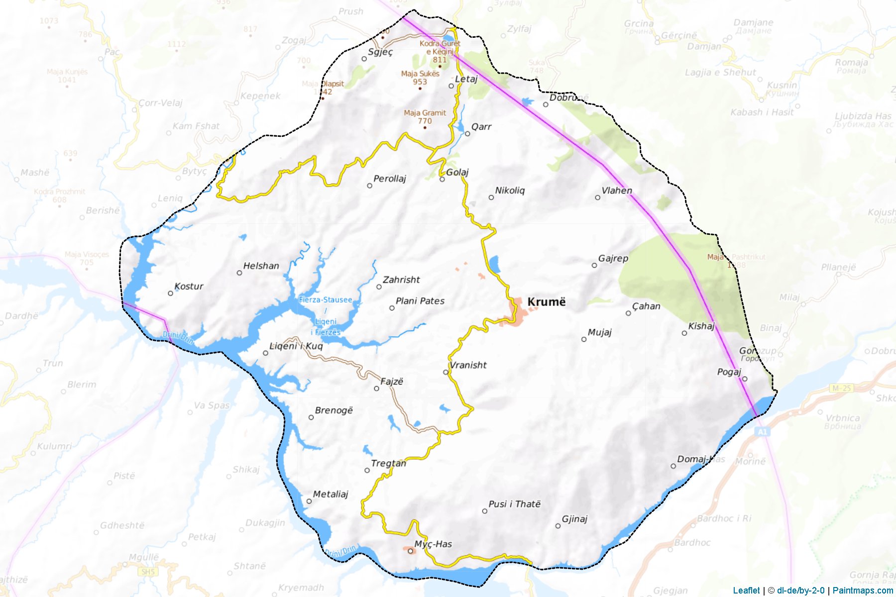 Muestras de recorte de mapas Has (Kukës)-1