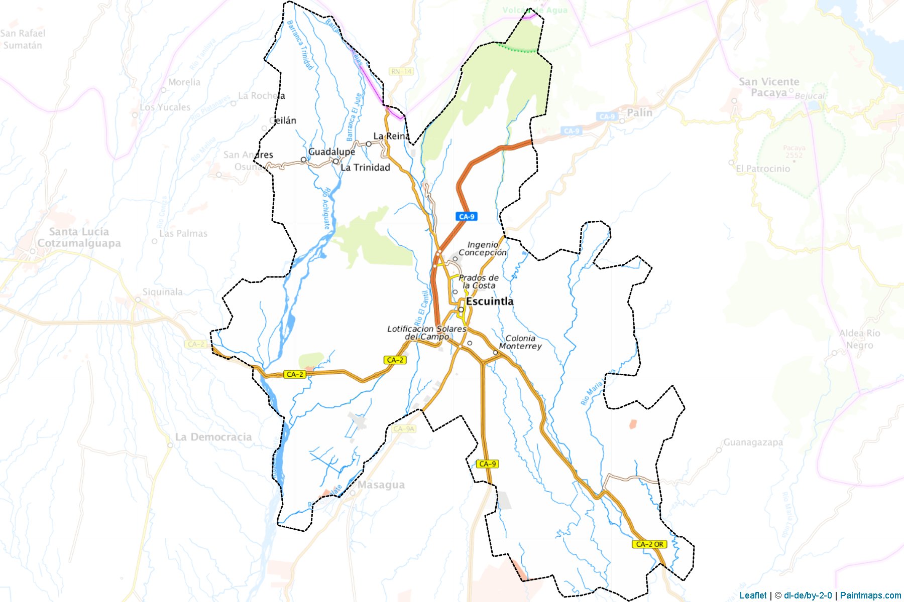 Muestras de recorte de mapas Escuintla (Escuintla)-1